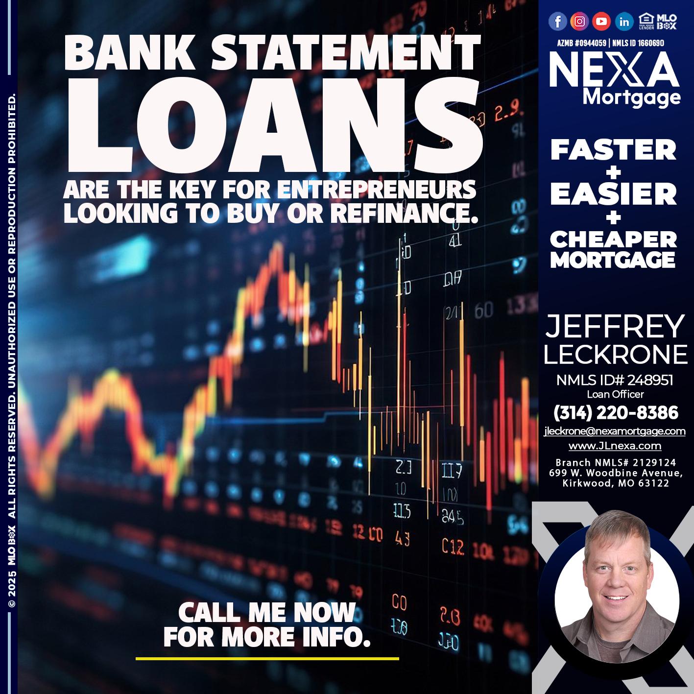 BANK STATEMENT - Jeffrey Leckrone -Mortgage Loan Originator