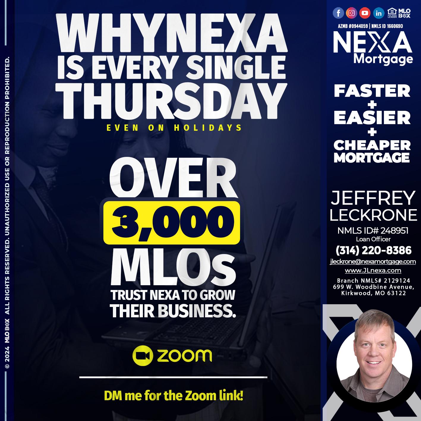 why NEXA - Jeffrey Leckrone -Mortgage Loan Originator