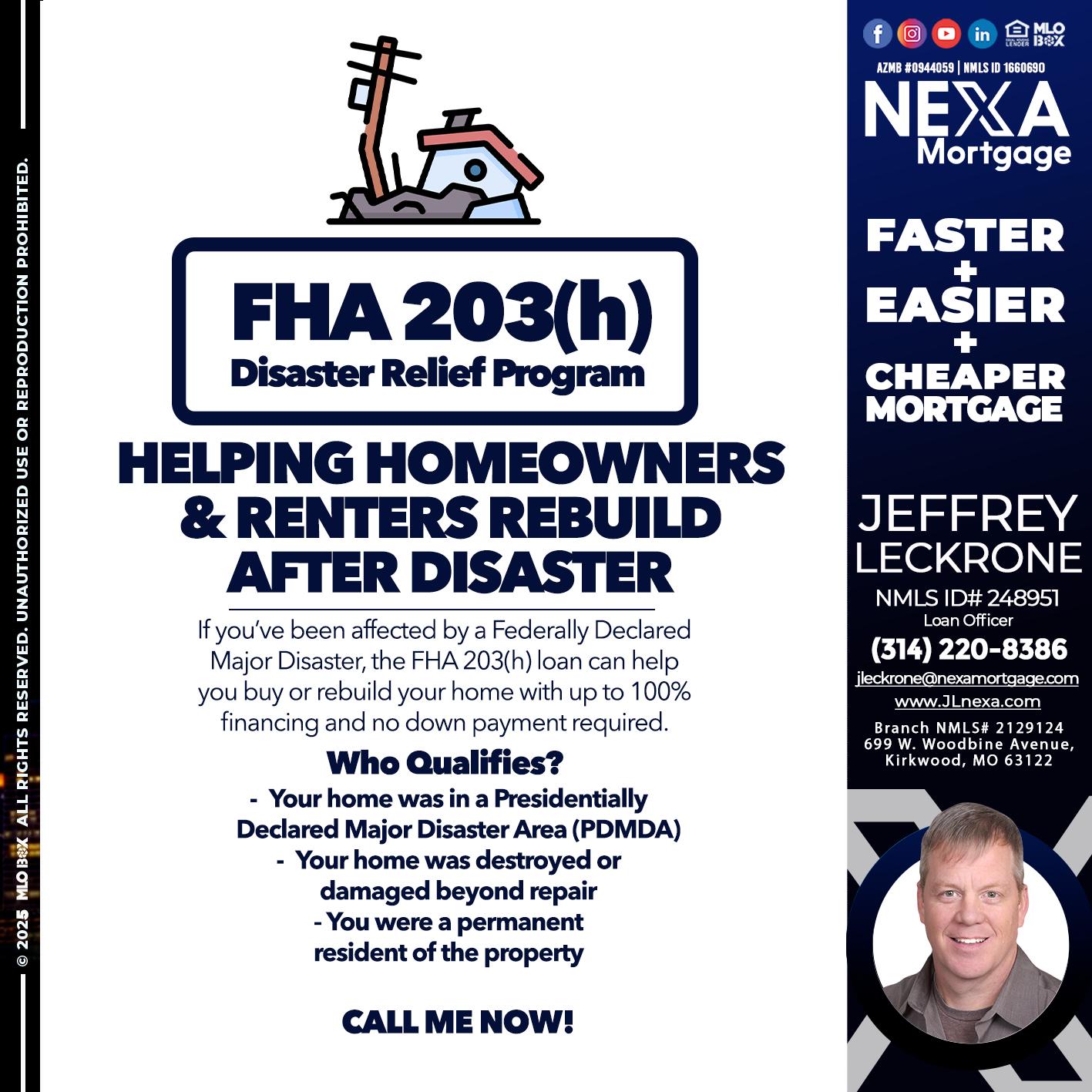 FHA - Jeffrey Leckrone -Mortgage Loan Originator