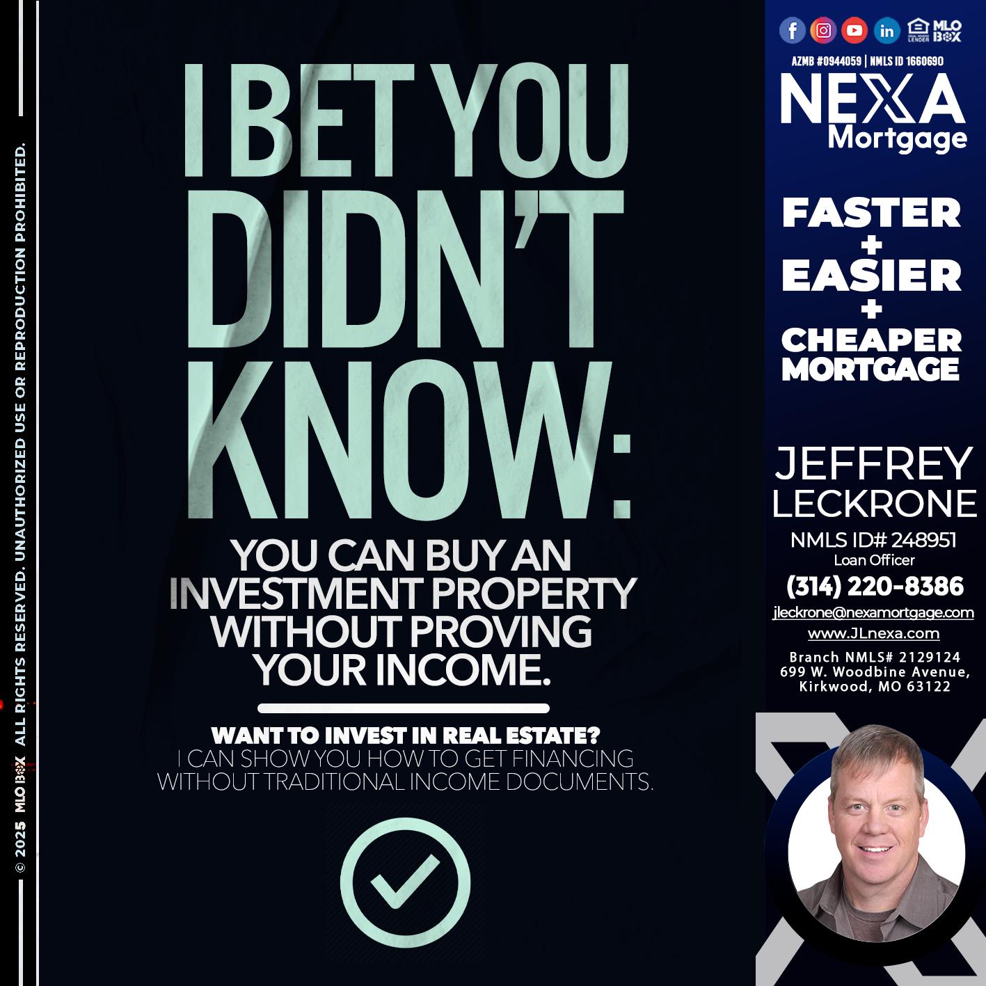 I BET YOU - Jeffrey Leckrone -Mortgage Loan Originator