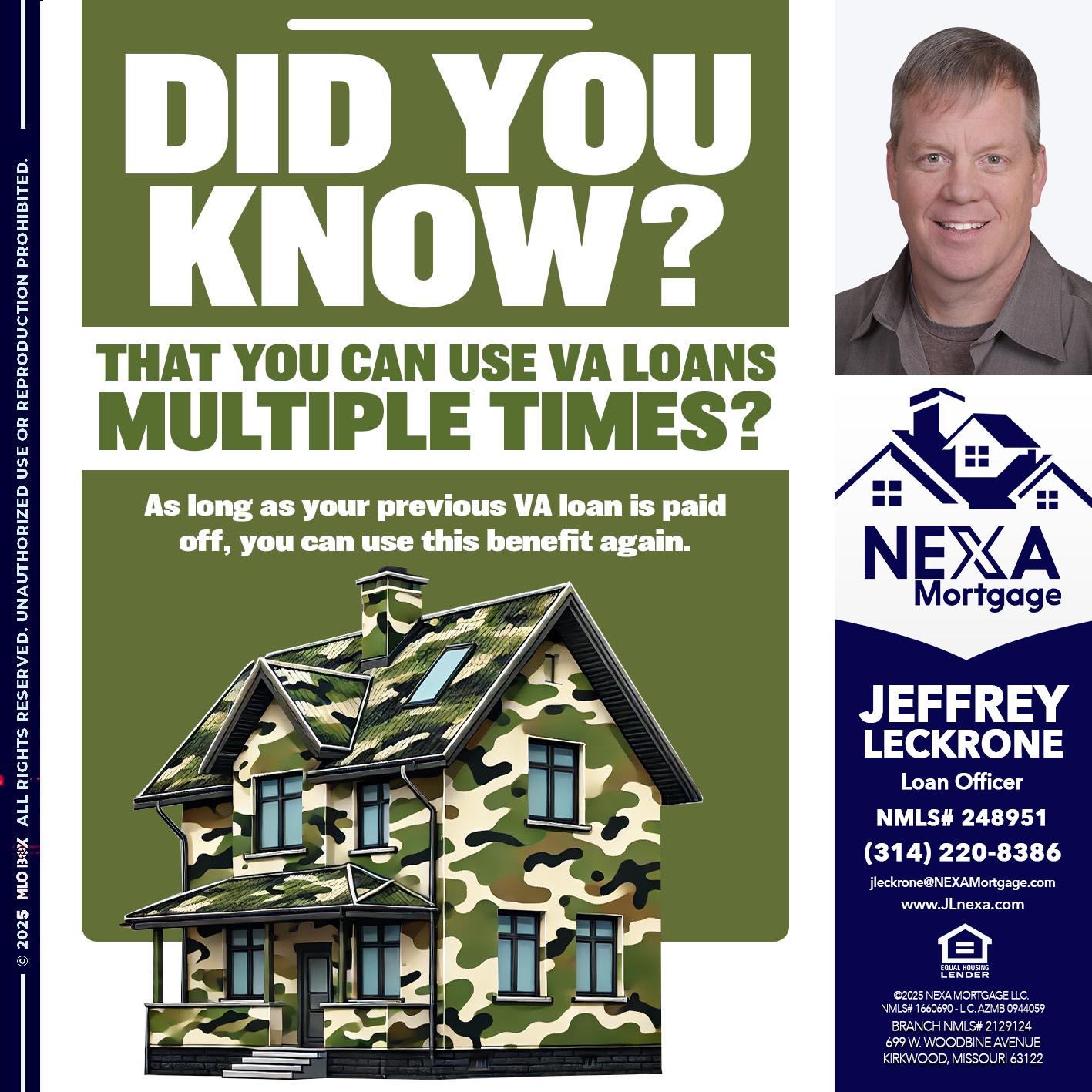 did you know - Jeffrey Leckrone -Mortgage Loan Originator