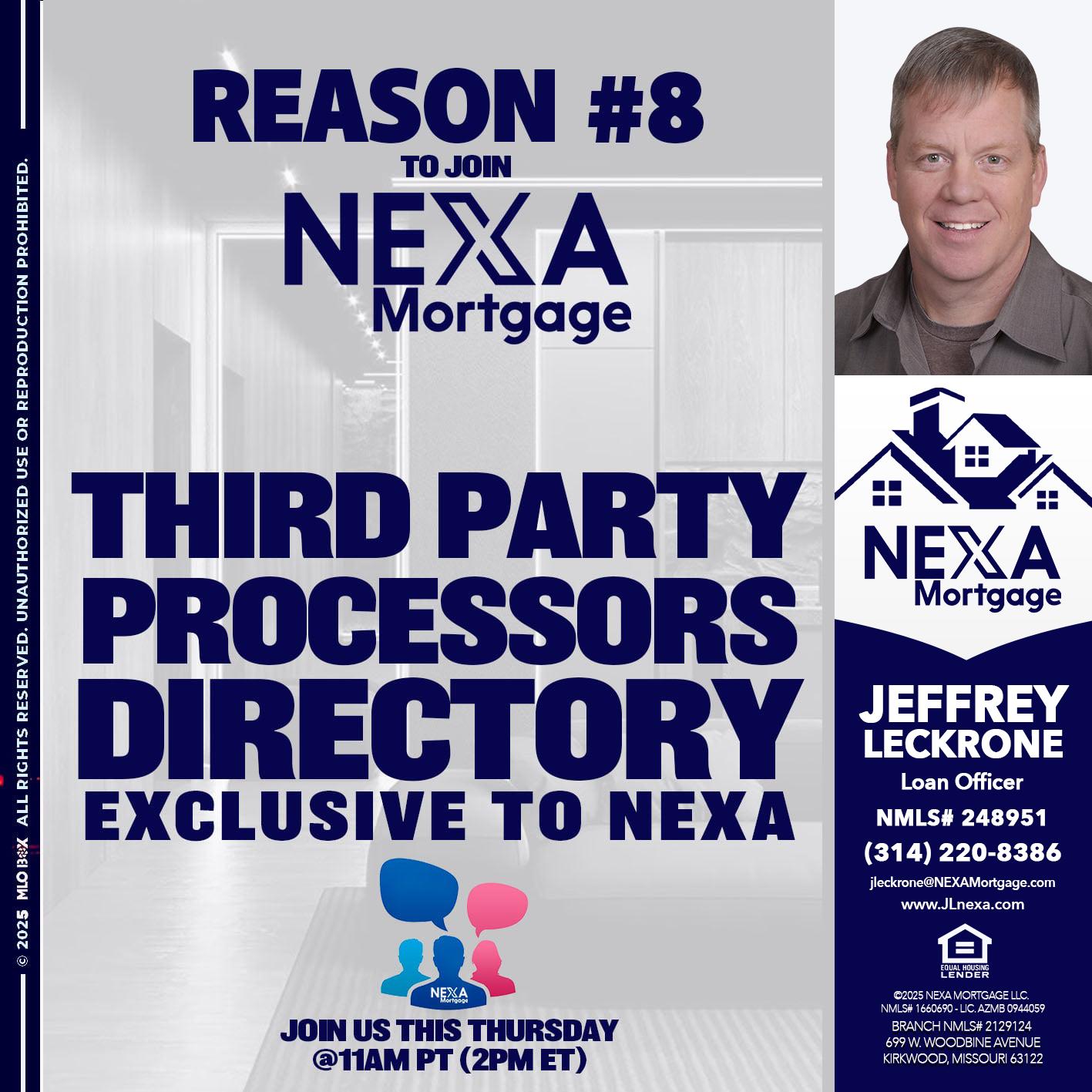 REASON 8 - Jeffrey Leckrone -Mortgage Loan Originator