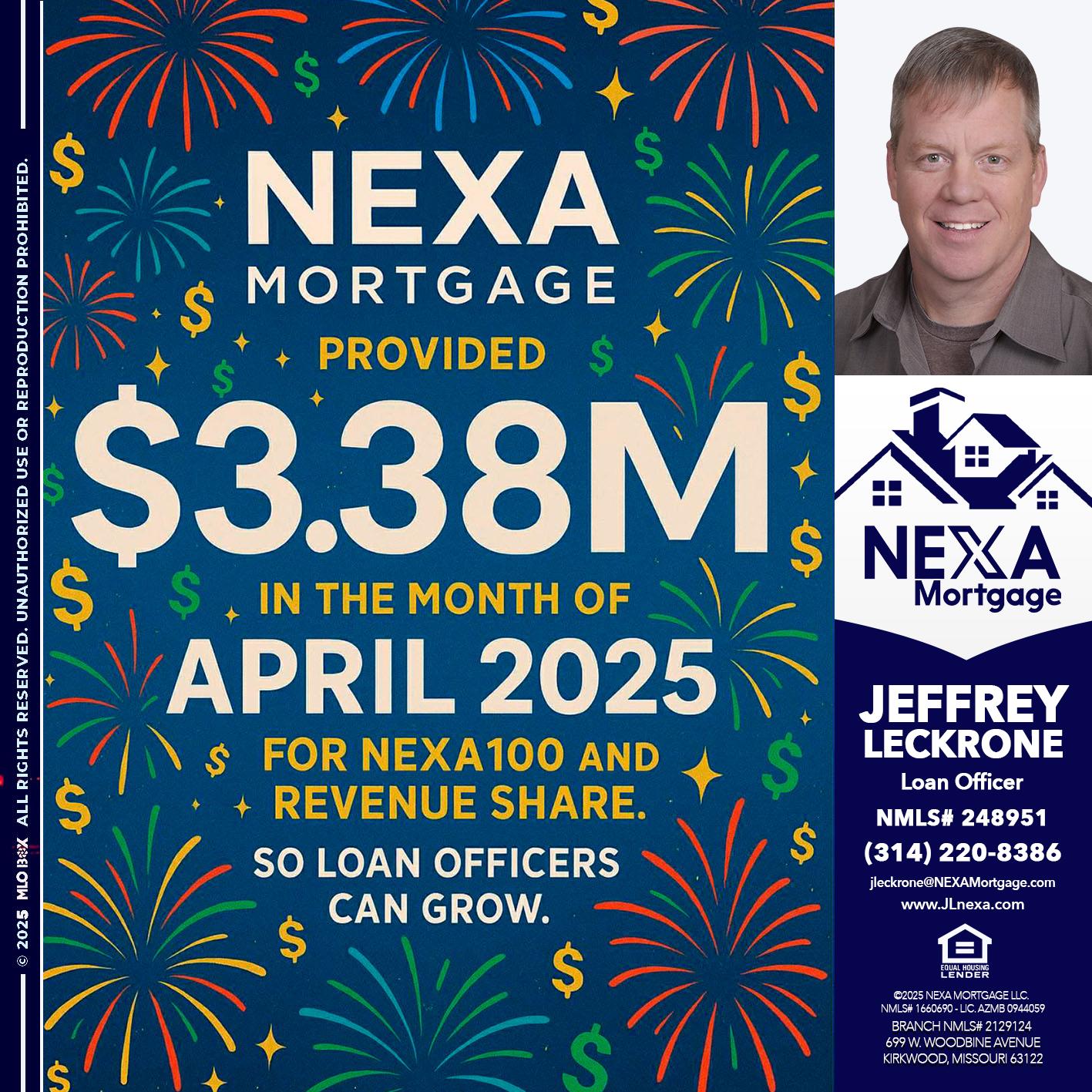 $3.38M - Jeffrey Leckrone -Mortgage Loan Originator