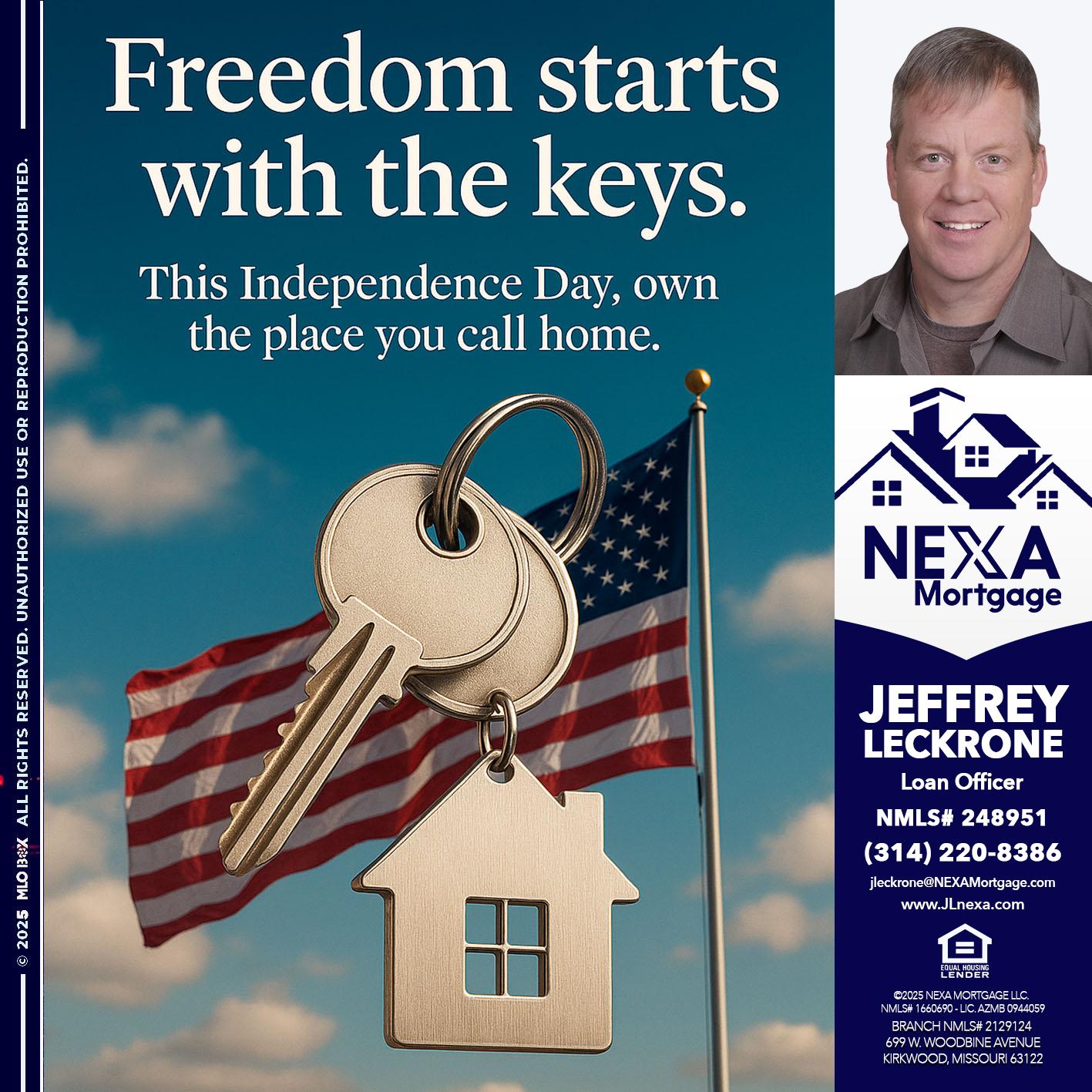 FREEDOM STARTS - Jeffrey Leckrone -Mortgage Loan Originator
