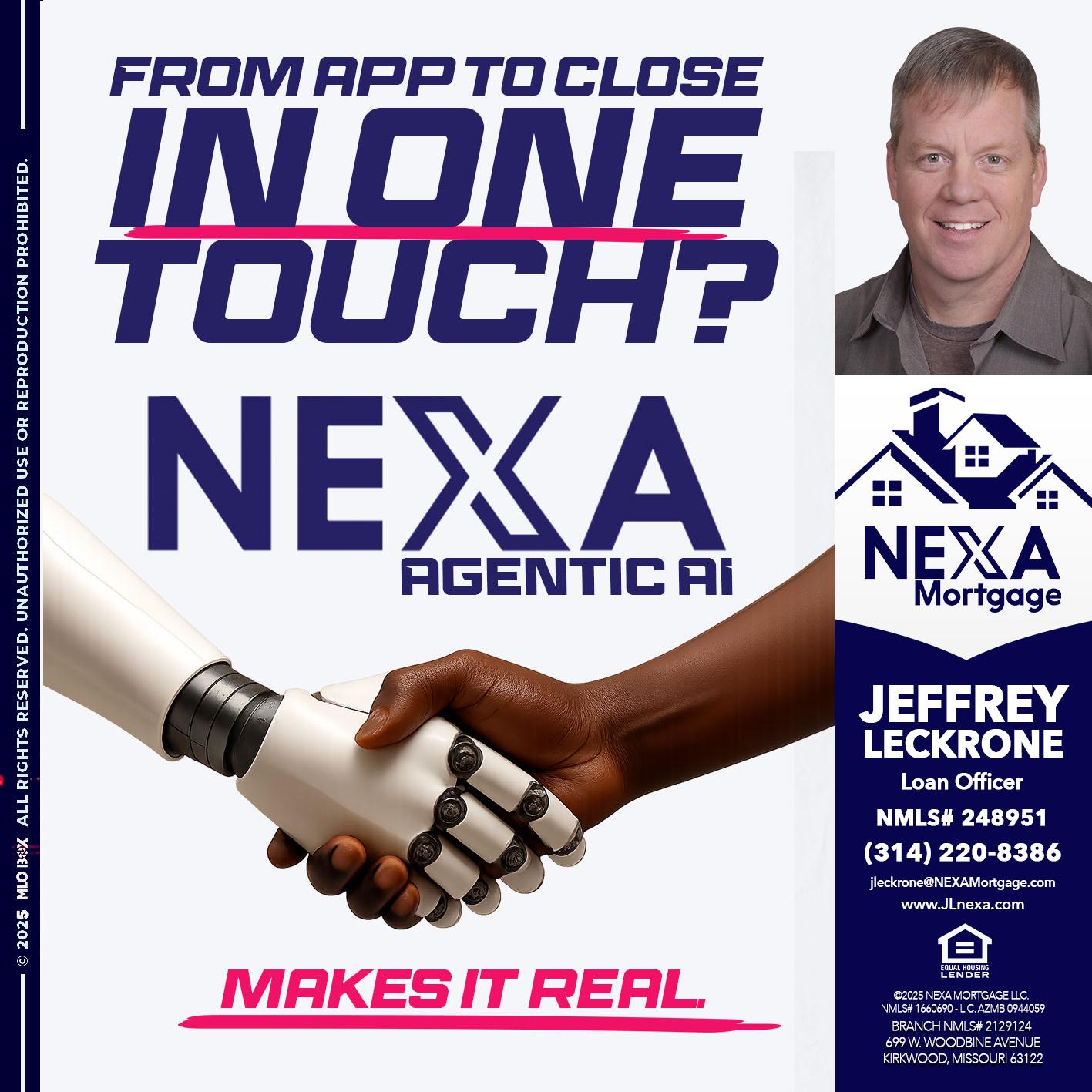 IN ONE TOUCH - Jeffrey Leckrone -Mortgage Loan Originator
