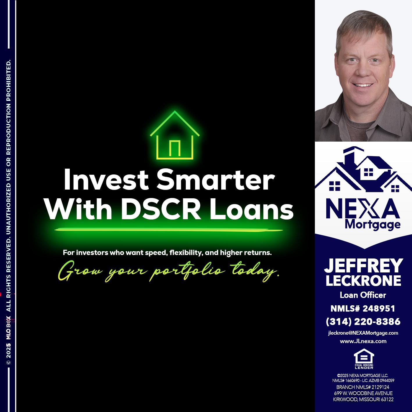 invest smarter - Jeffrey Leckrone -Mortgage Loan Originator