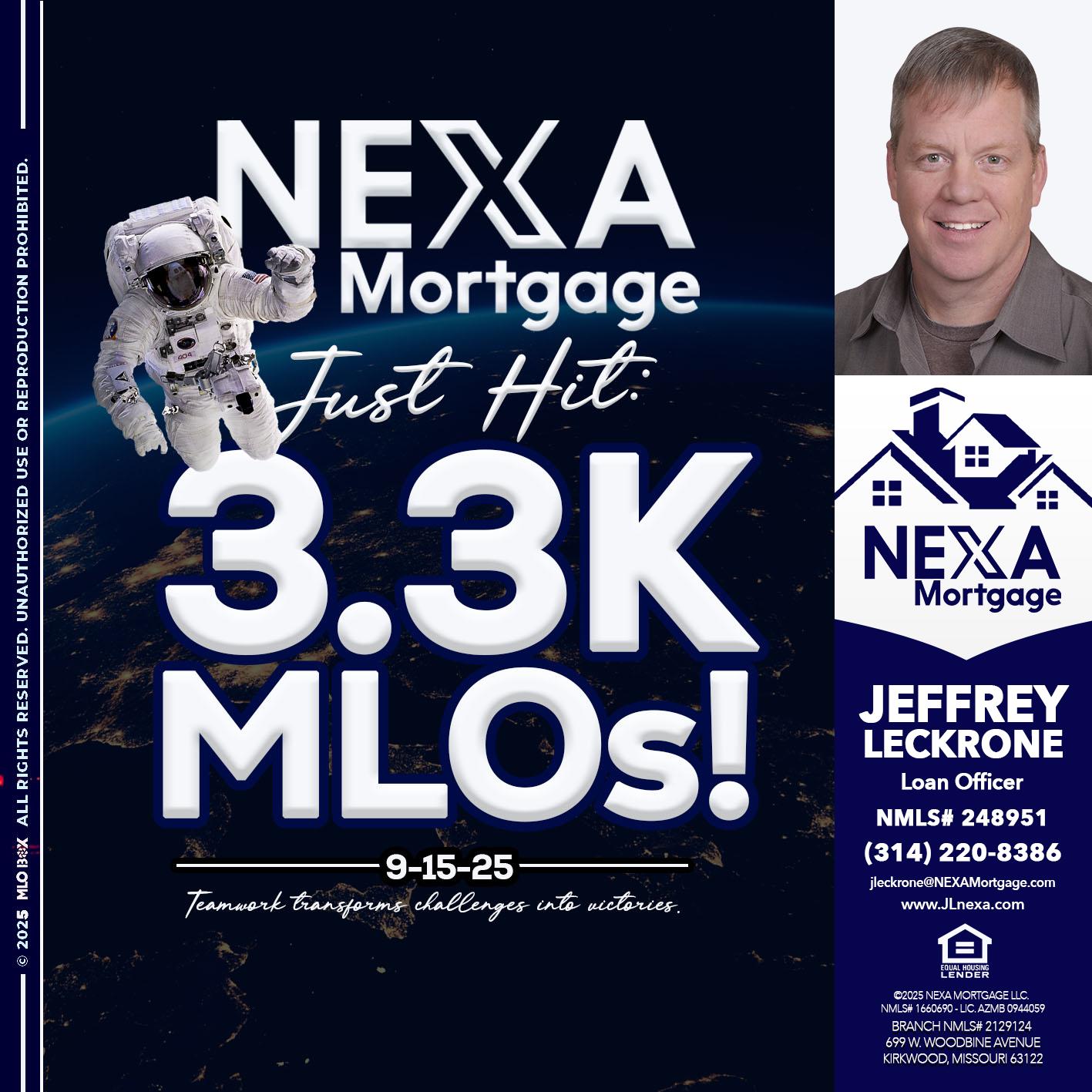 3.3K - Jeffrey Leckrone -Mortgage Loan Originator