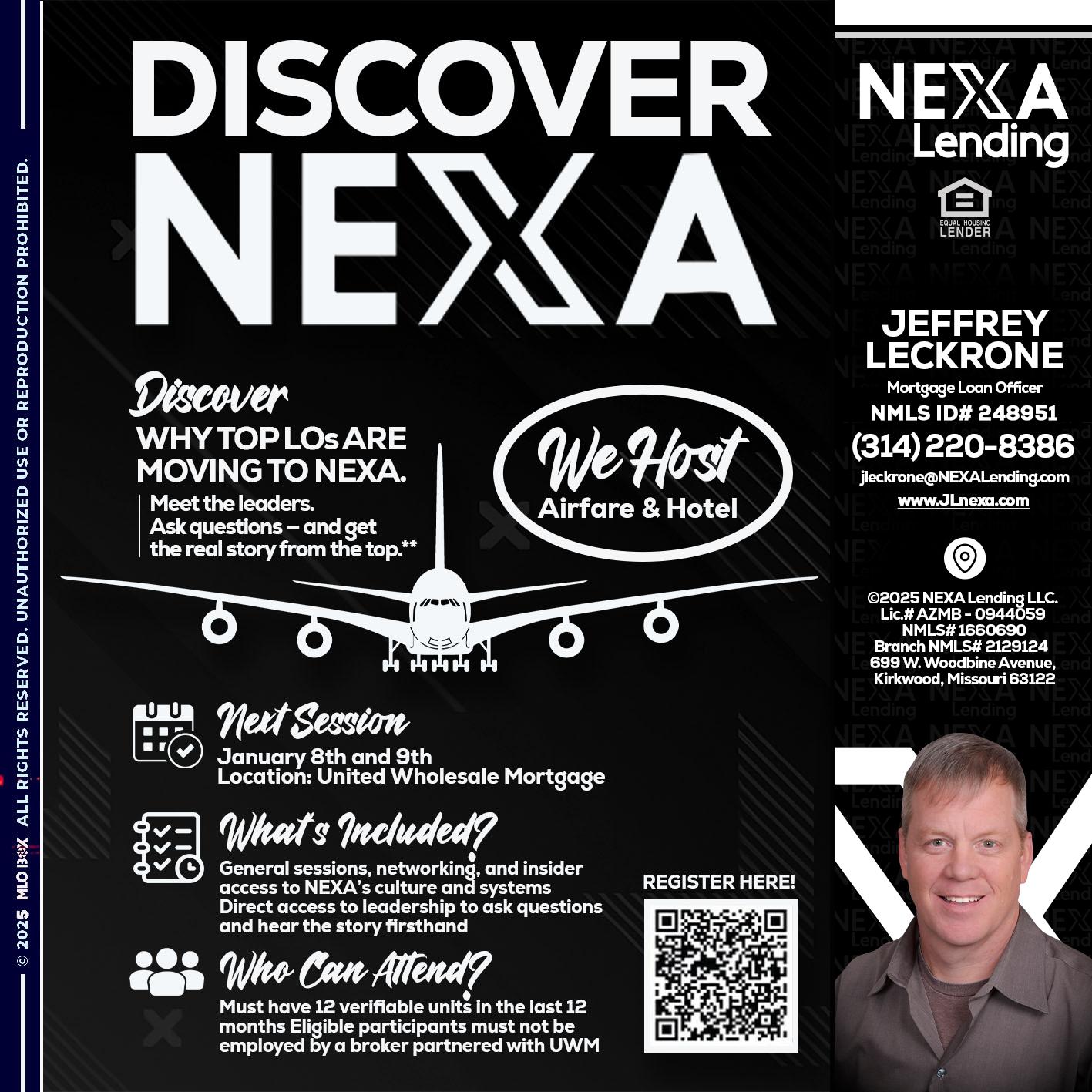 DISCOVER NEXA - Jeffrey Leckrone -Mortgage Loan Originator