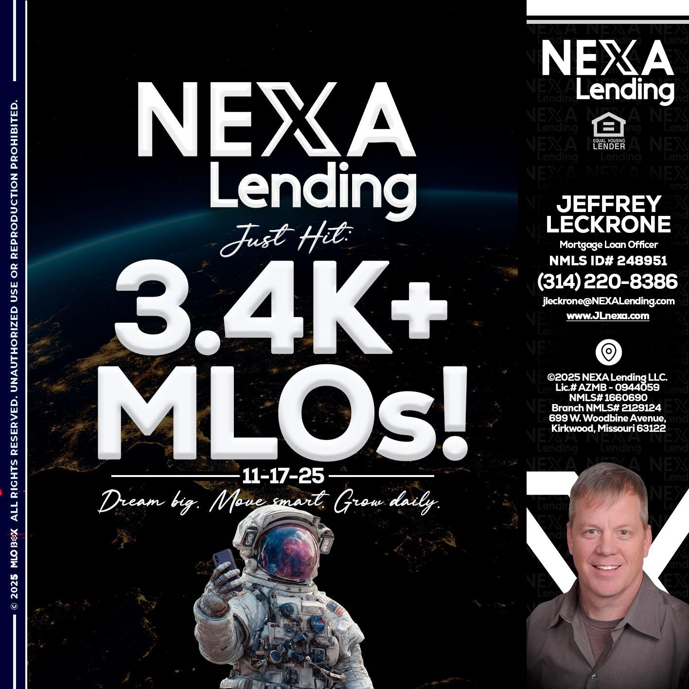 3.4K MLOs - Jeffrey Leckrone -Mortgage Loan Originator