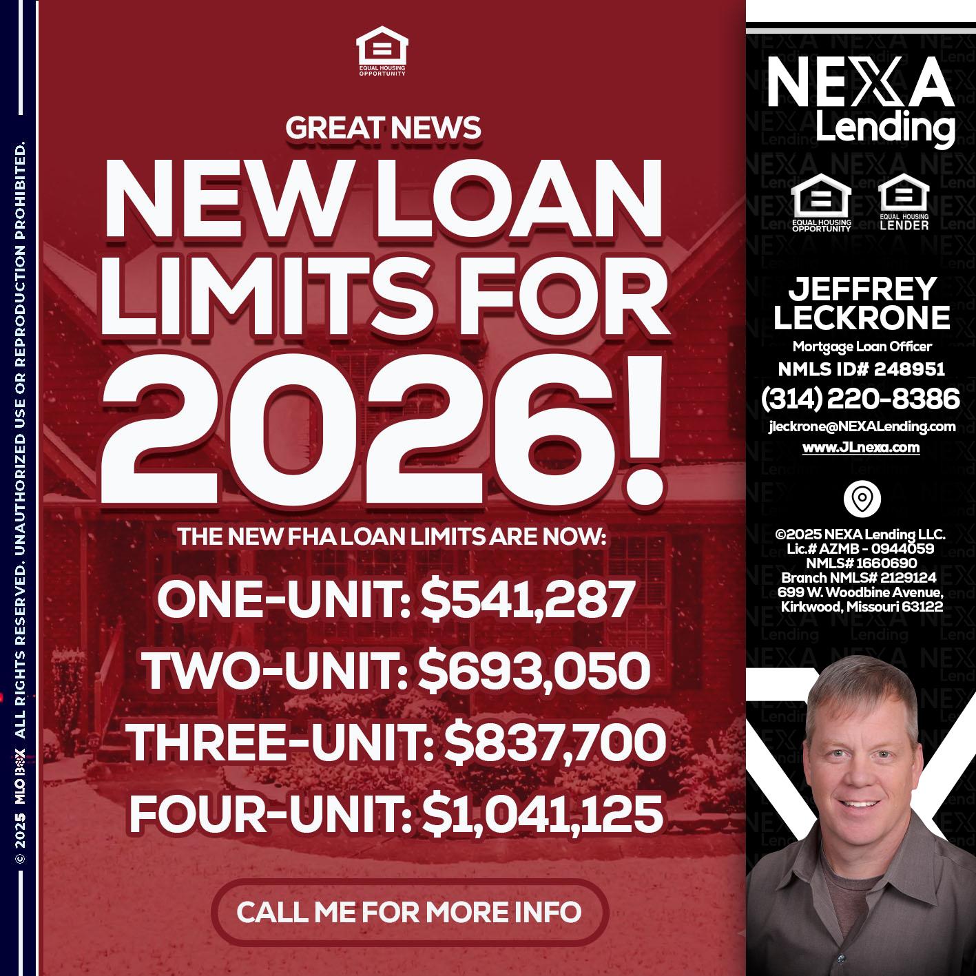 loan limits - Jeffrey Leckrone -Mortgage Loan Originator