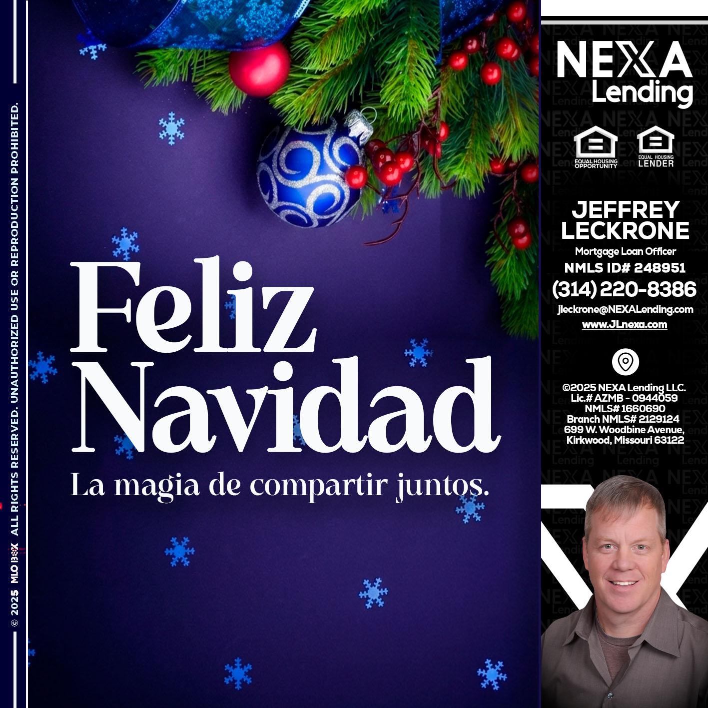 FELIZ NAVIDAD - Jeffrey Leckrone -Mortgage Loan Originator