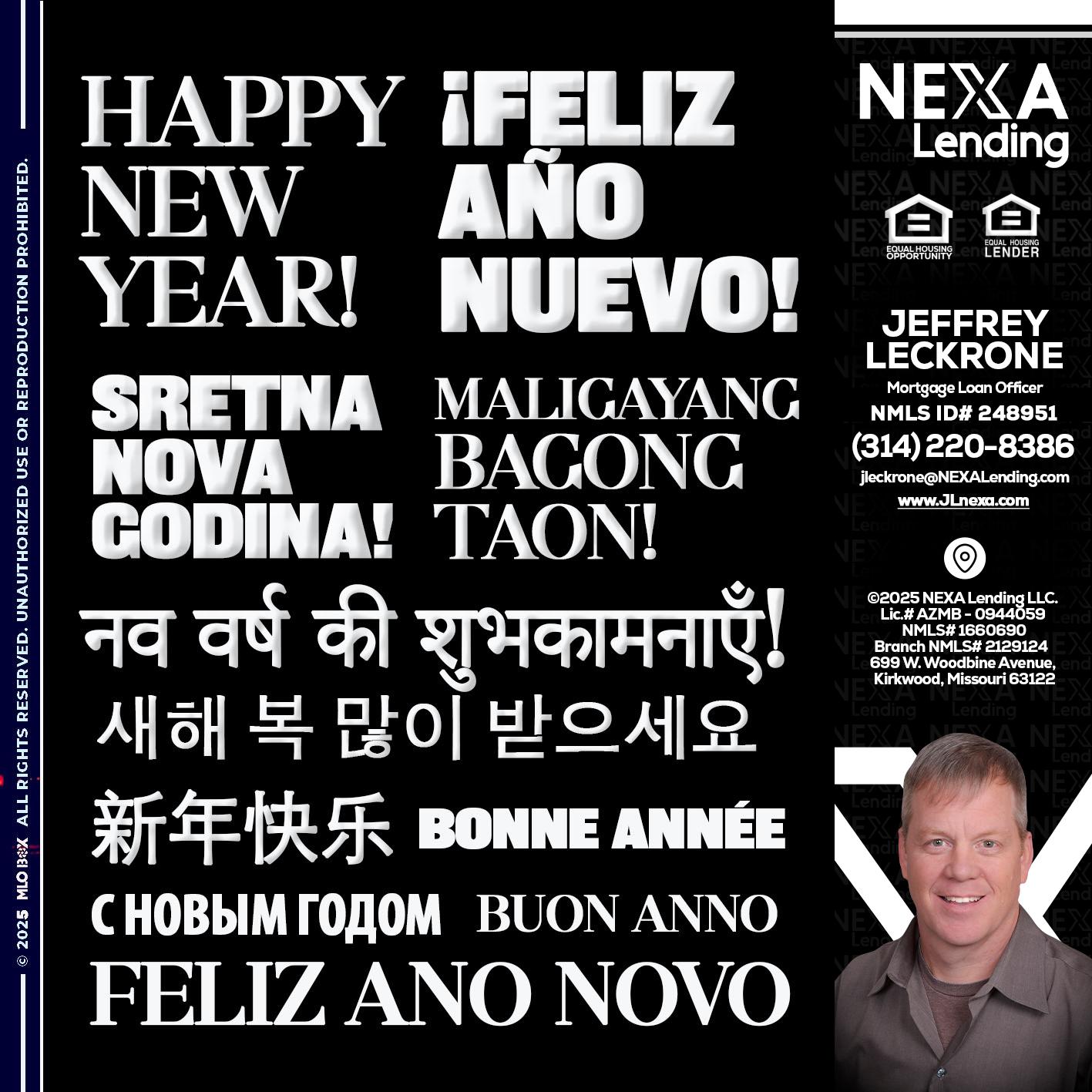 HAPPY NEW YEAR - Jeffrey Leckrone -Mortgage Loan Originator