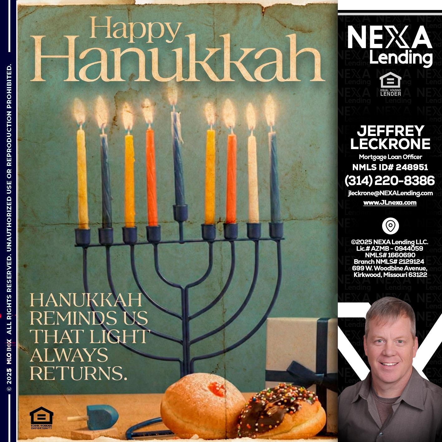 HAPPY HANUKKAH - Jeffrey Leckrone -Mortgage Loan Originator