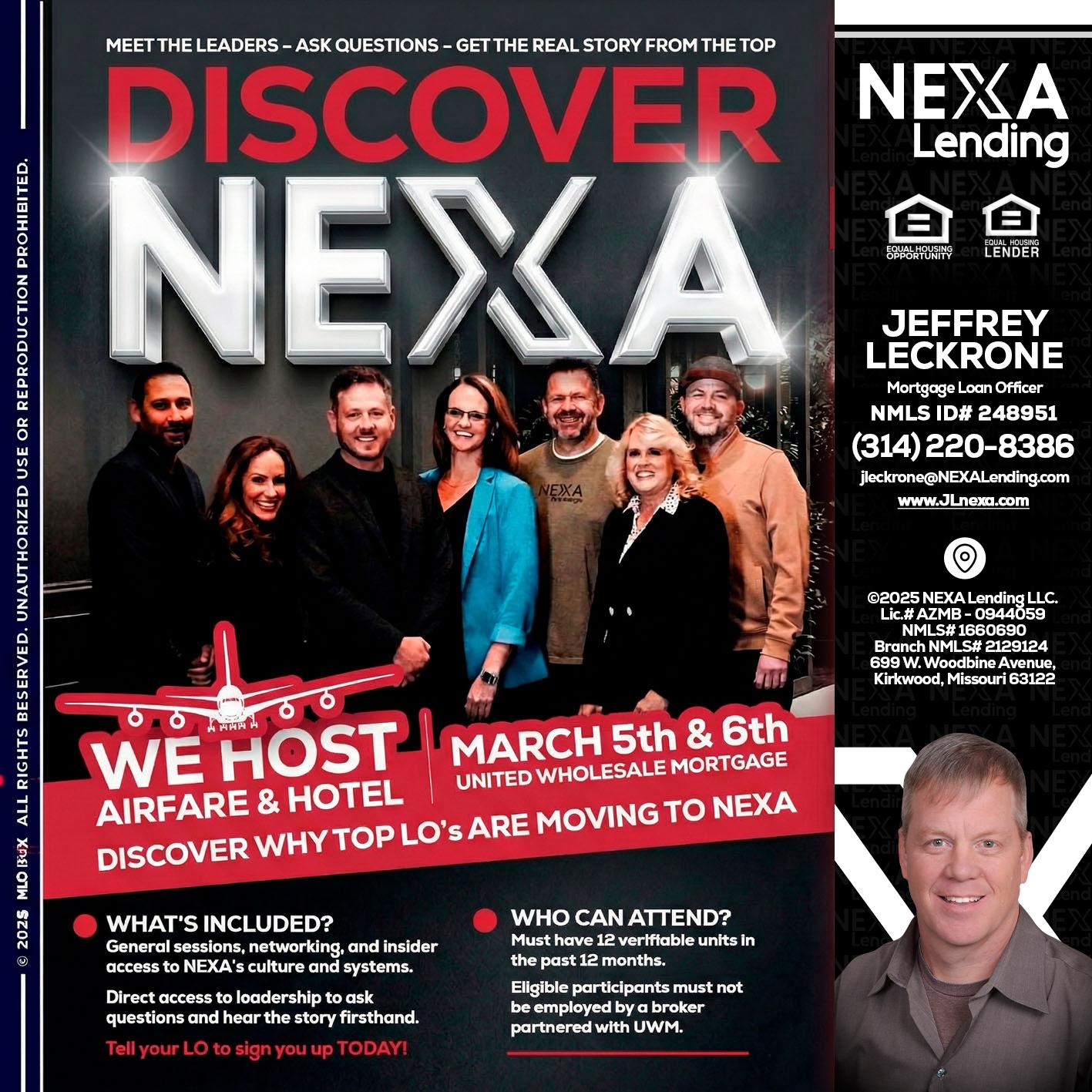 DISCOVER NEXA - Jeffrey Leckrone -Mortgage Loan Originator