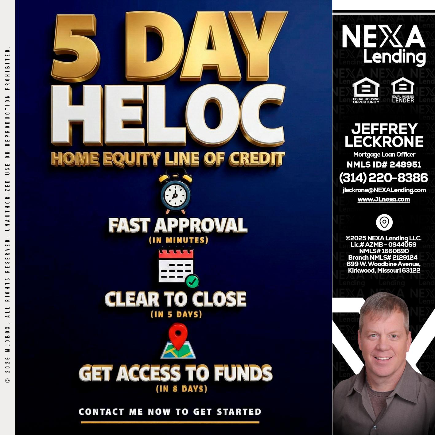 5 day hello - Jeffrey Leckrone -Mortgage Loan Originator