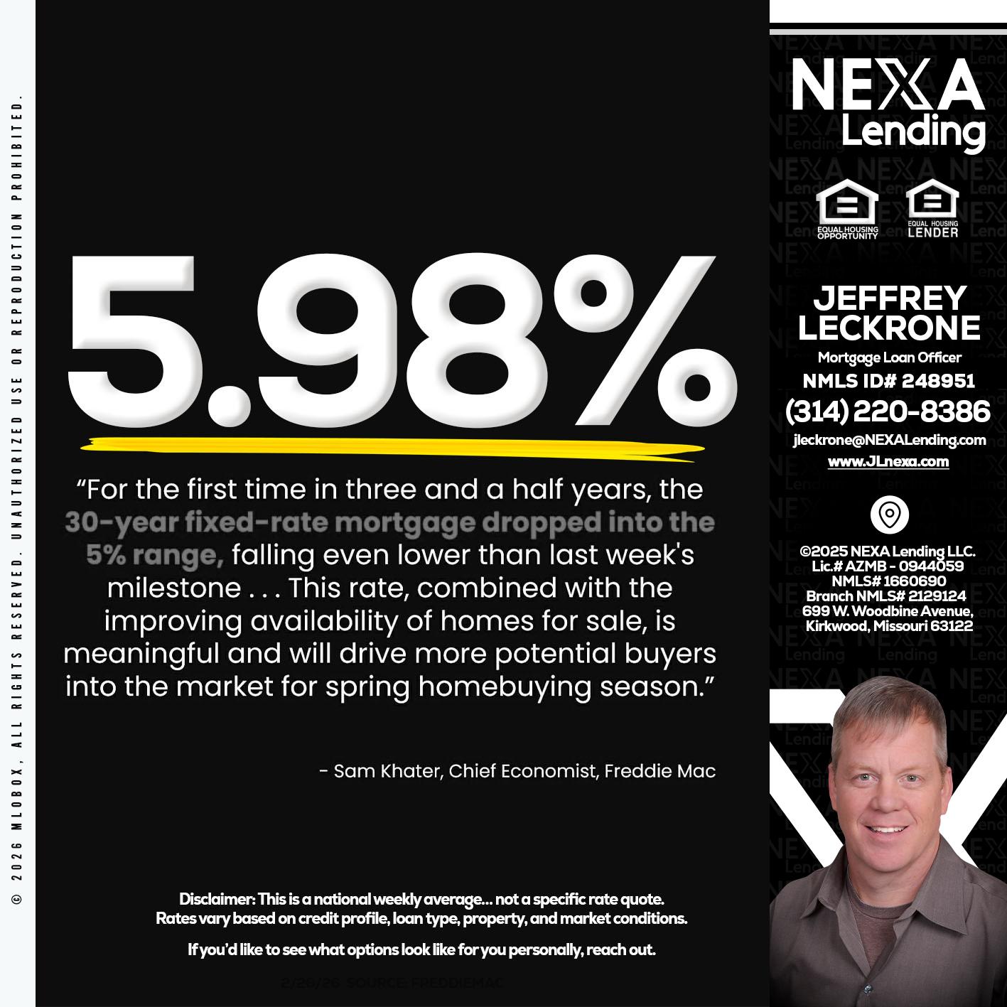 5.98% - Jeffrey Leckrone -Mortgage Loan Originator
