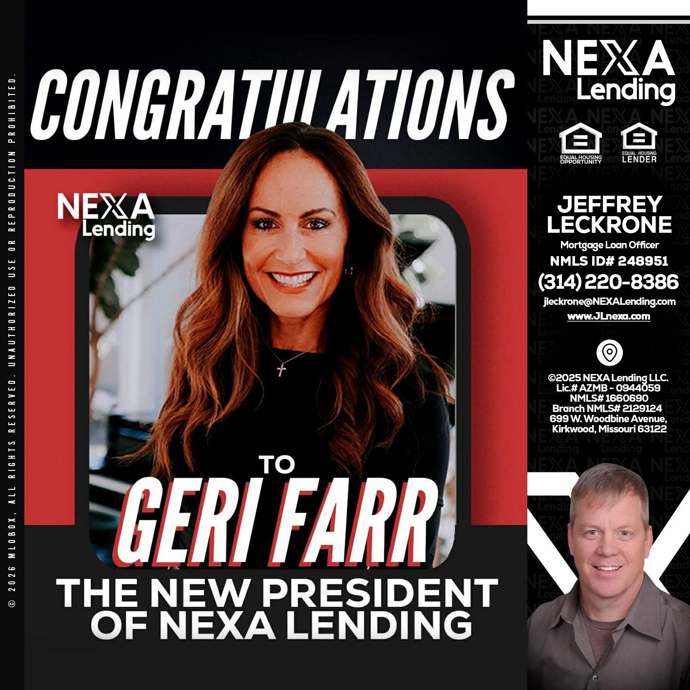 CONGRATULATIONS - Jeffrey Leckrone -Mortgage Loan Originator
