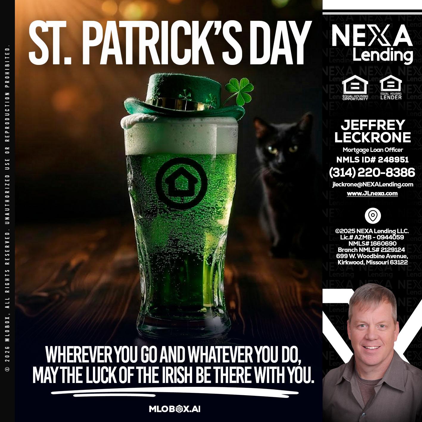 st. Patricks day - Jeffrey Leckrone -Mortgage Loan Originator