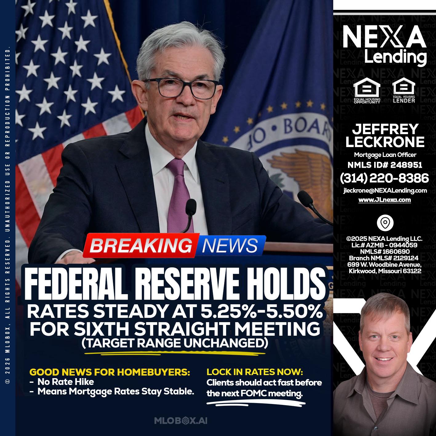 federal reserve - Jeffrey Leckrone -Mortgage Loan Originator