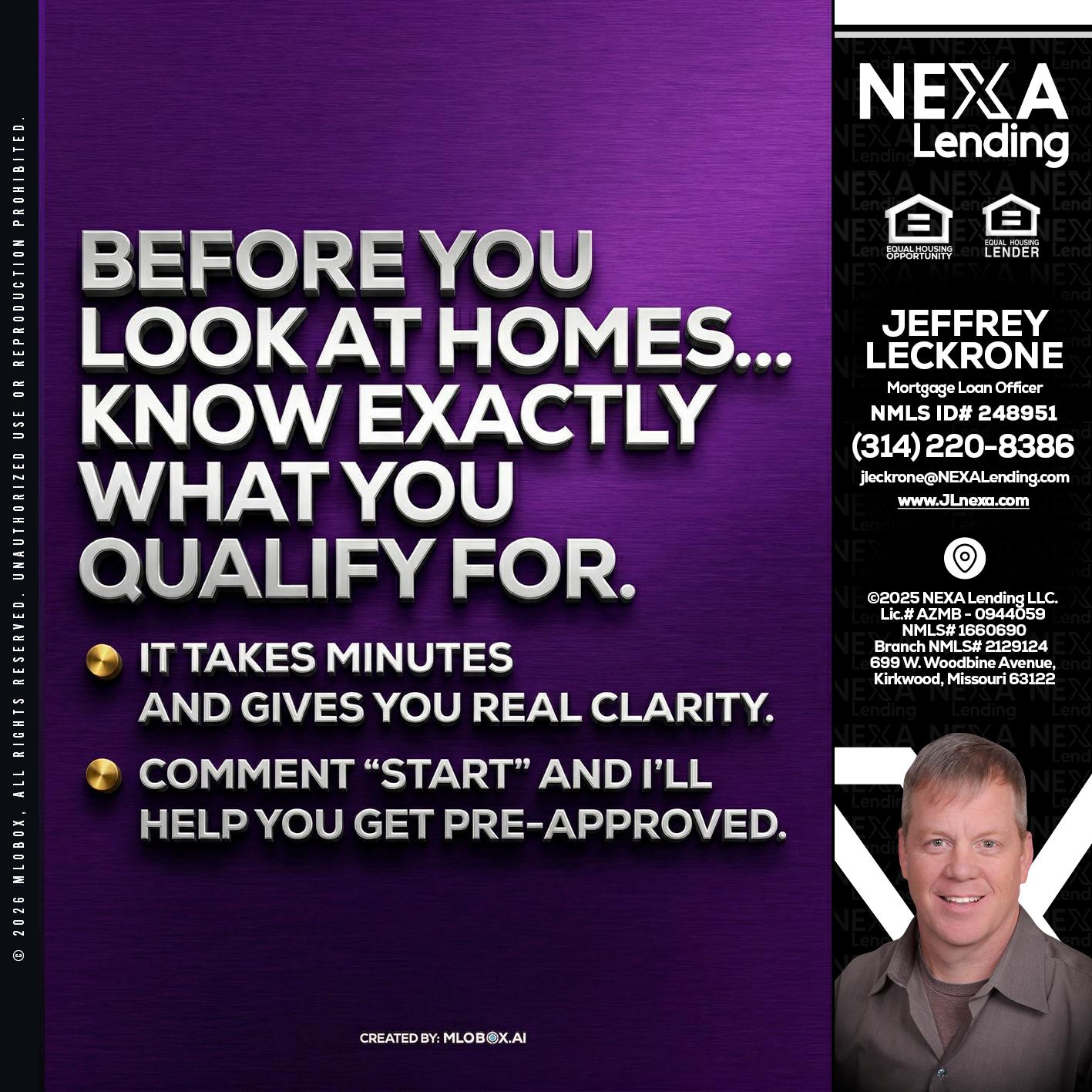 BEFORE YOU - Jeffrey Leckrone -Mortgage Loan Originator