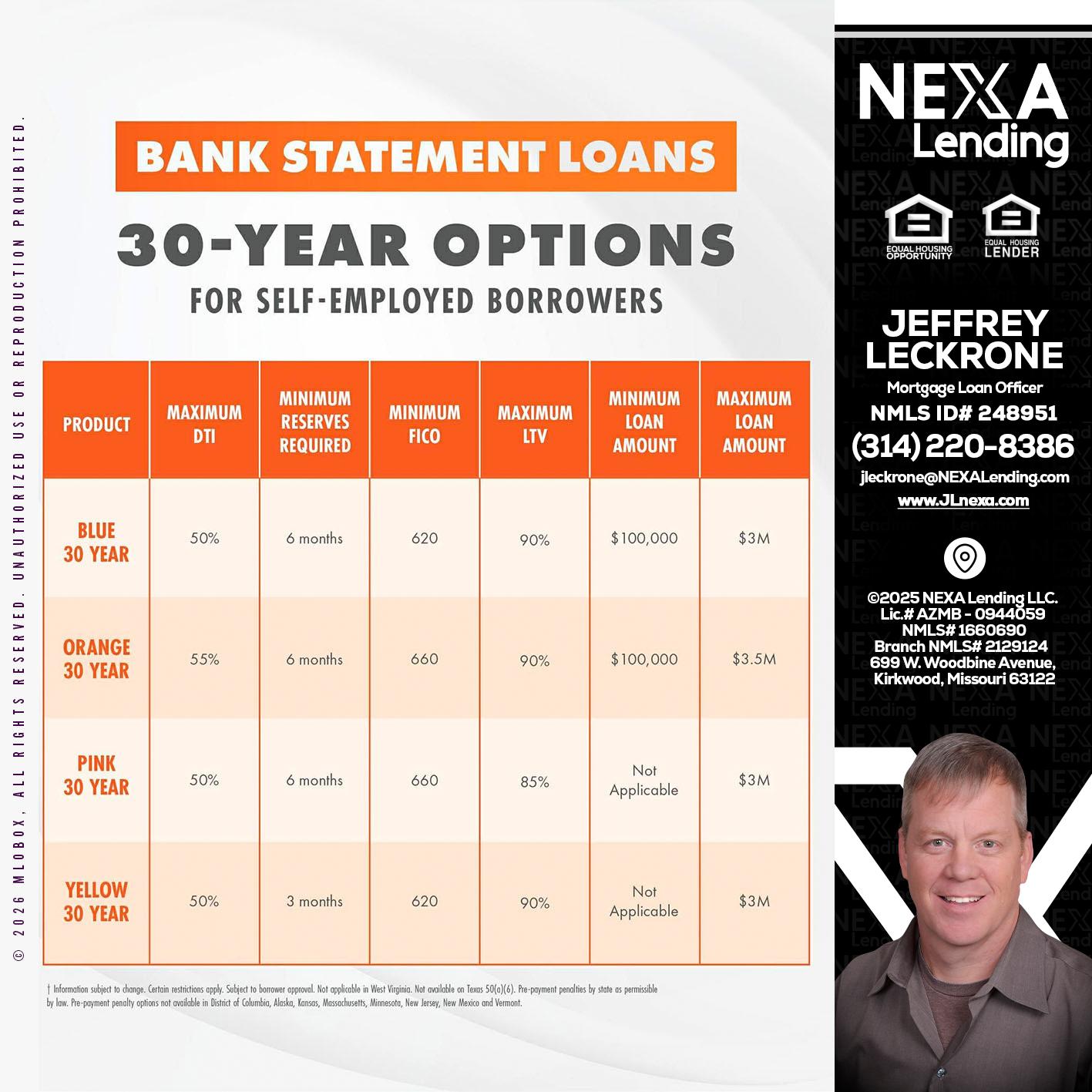 30 YEARS OPTIONS - Jeffrey Leckrone -Mortgage Loan Originator