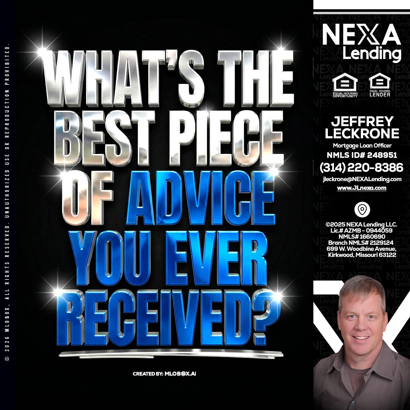WHATS THE BEST - Jeffrey Leckrone -Mortgage Loan Originator