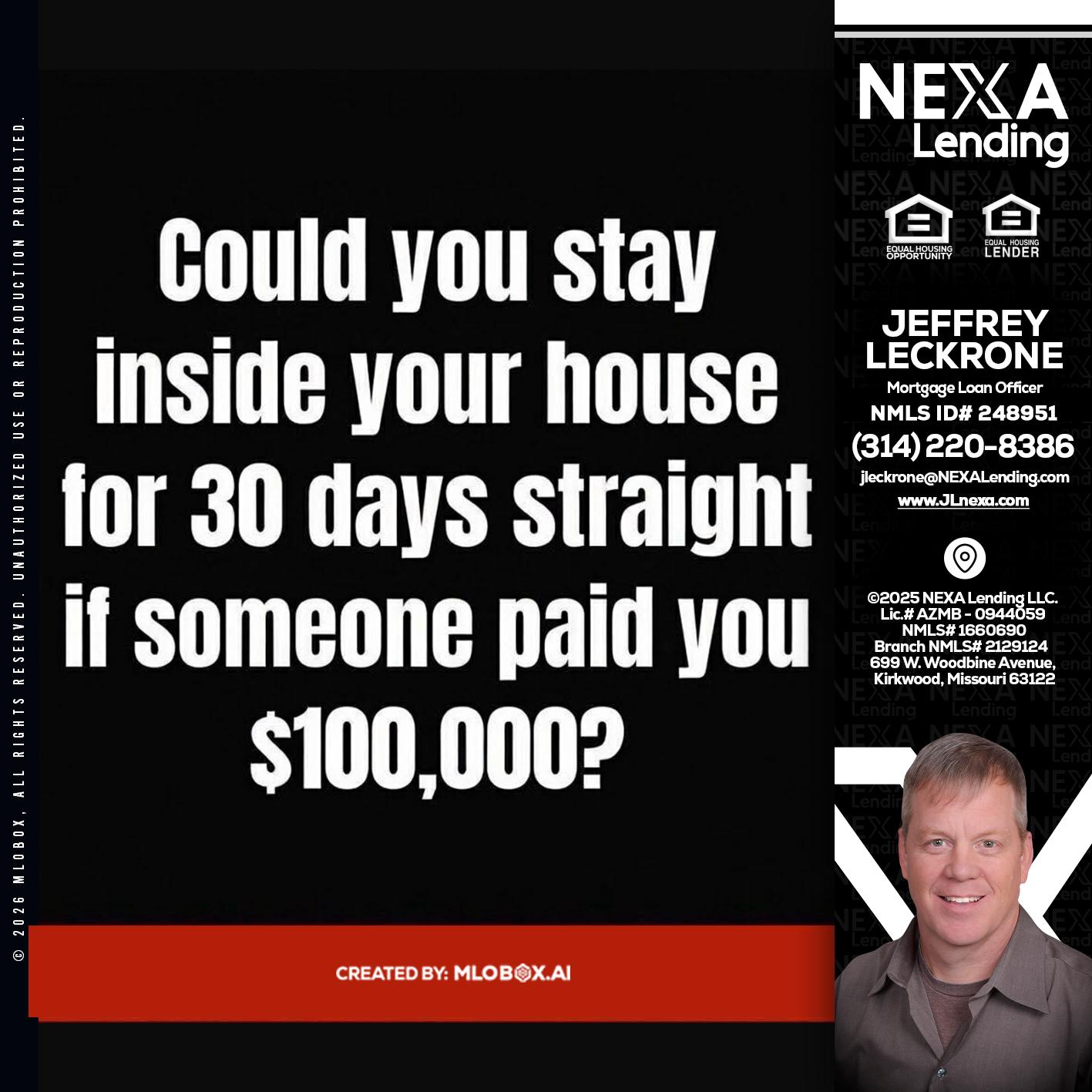 COULD YOU STAY - Jeffrey Leckrone -Mortgage Loan Originator