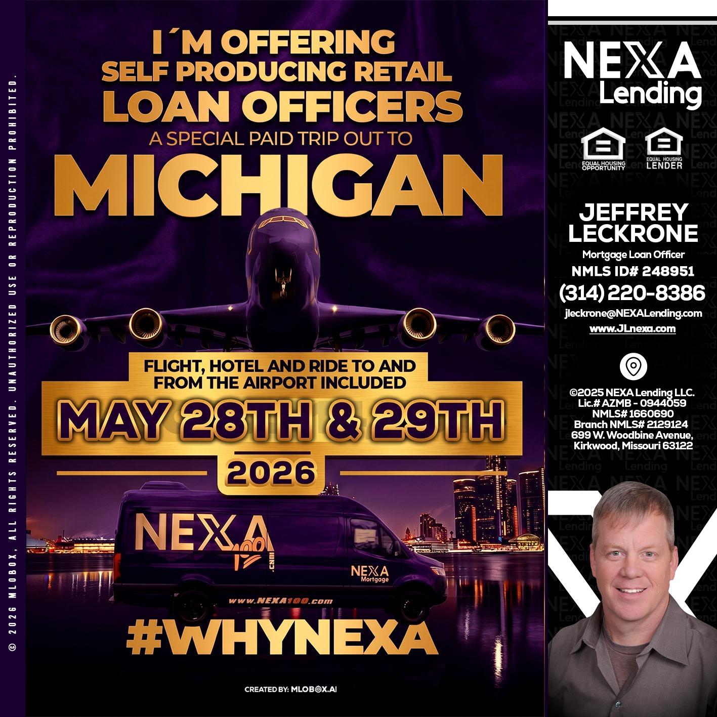 MICHIGAN - Jeffrey Leckrone -Mortgage Loan Originator