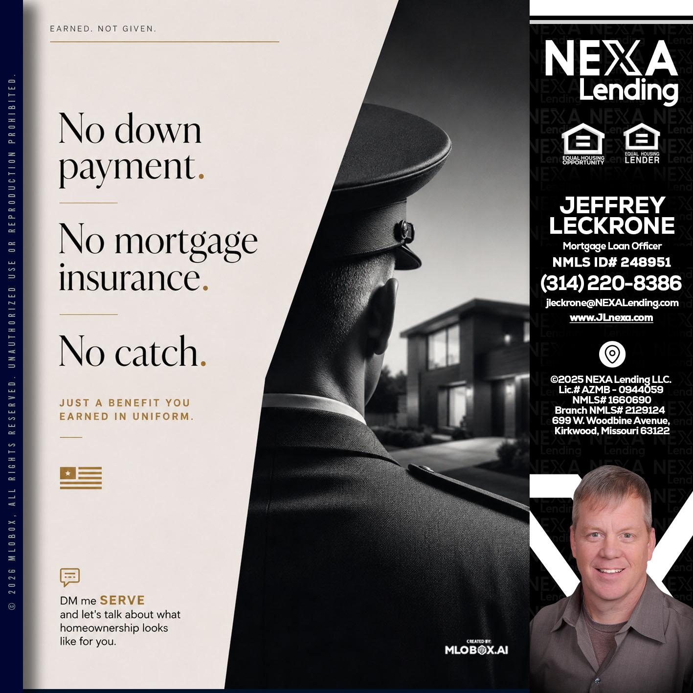 NO DOWN PAYMENT - Jeffrey Leckrone -Mortgage Loan Originator