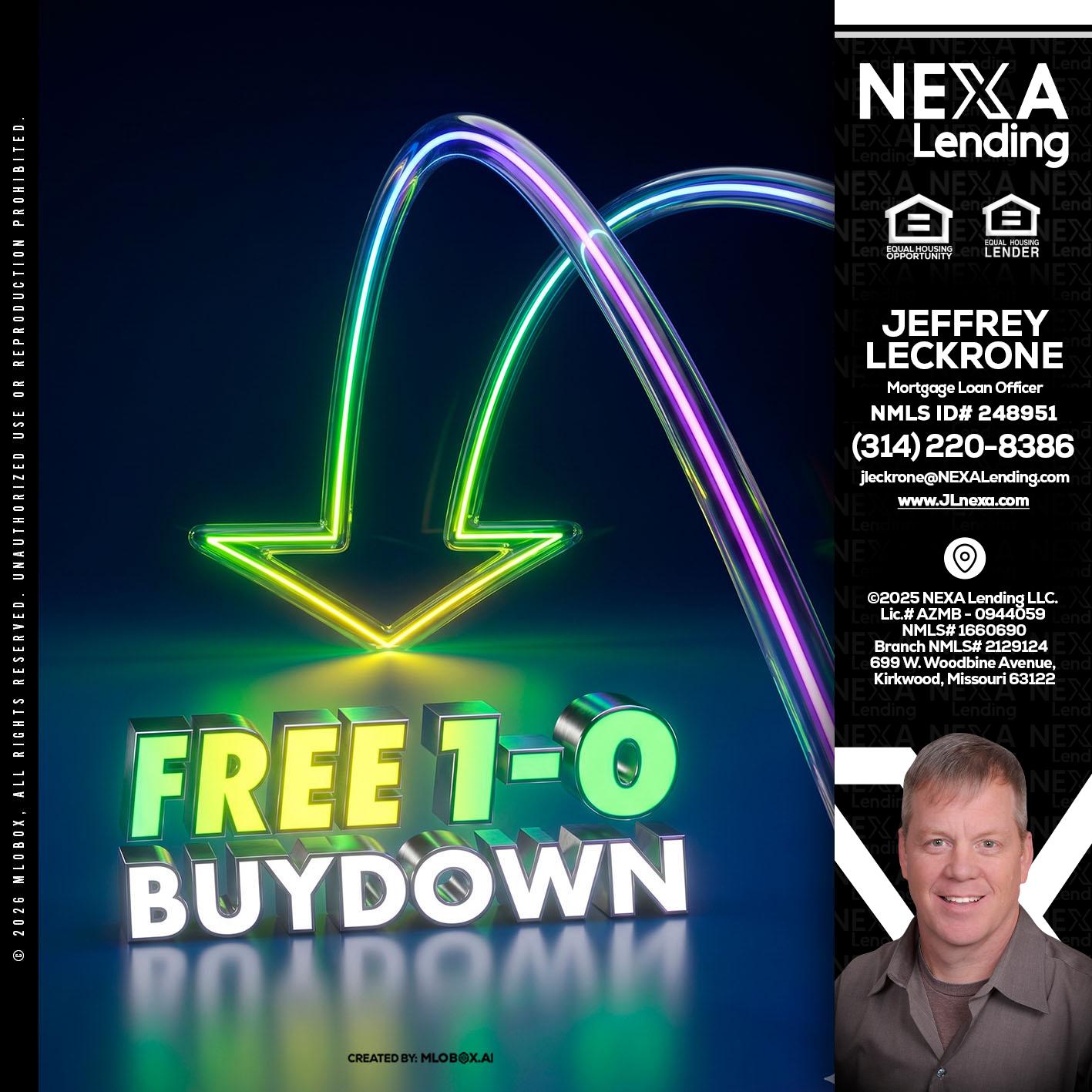 FREE 1-0 BUYDOWN - Jeffrey Leckrone -Mortgage Loan Originator