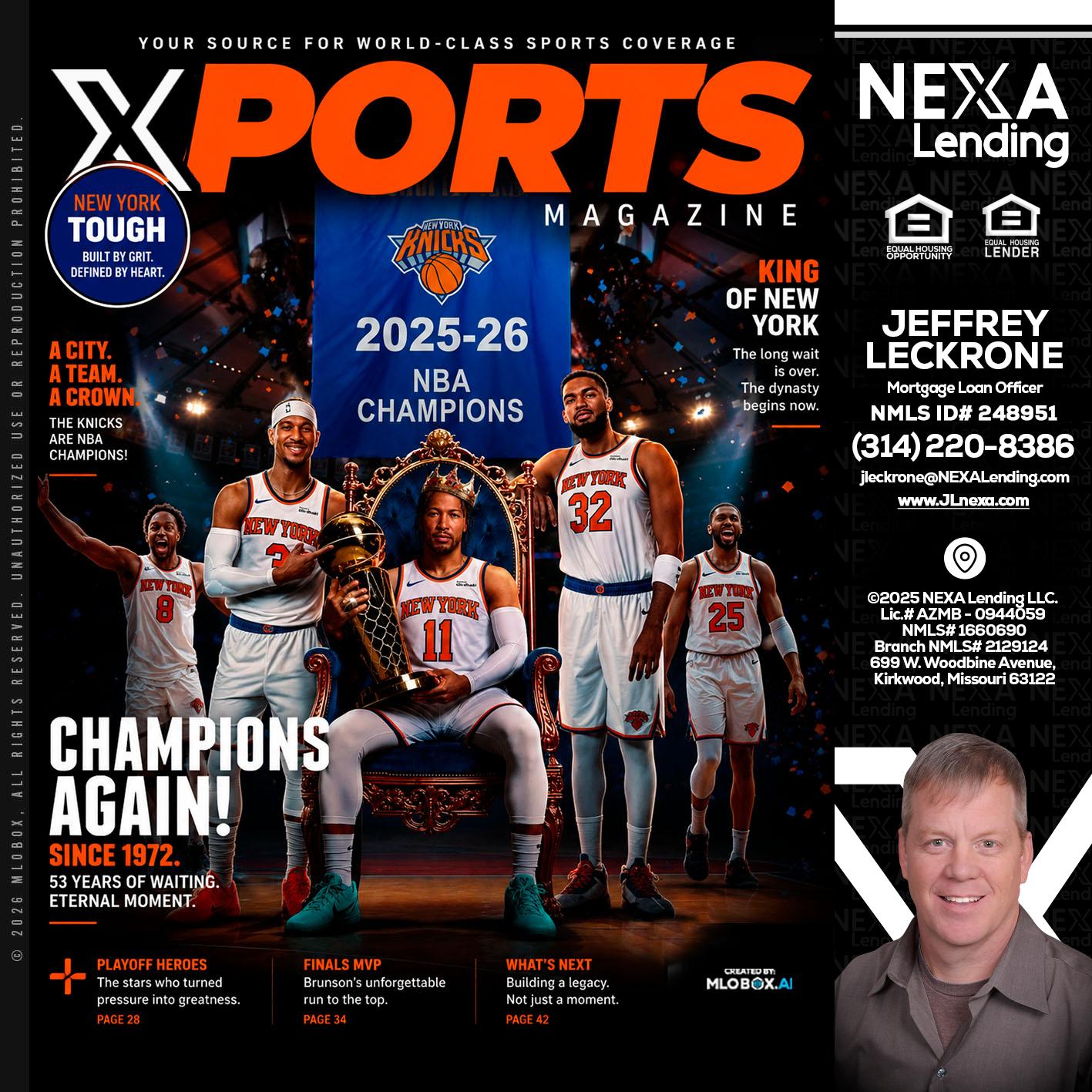 XPORTS MAGAZINE - Jeffrey Leckrone -Mortgage Loan Originator