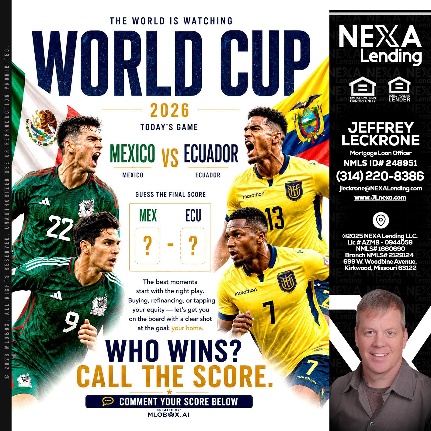 WORLD CUP 2026 - Jeffrey Leckrone -Mortgage Loan Originator