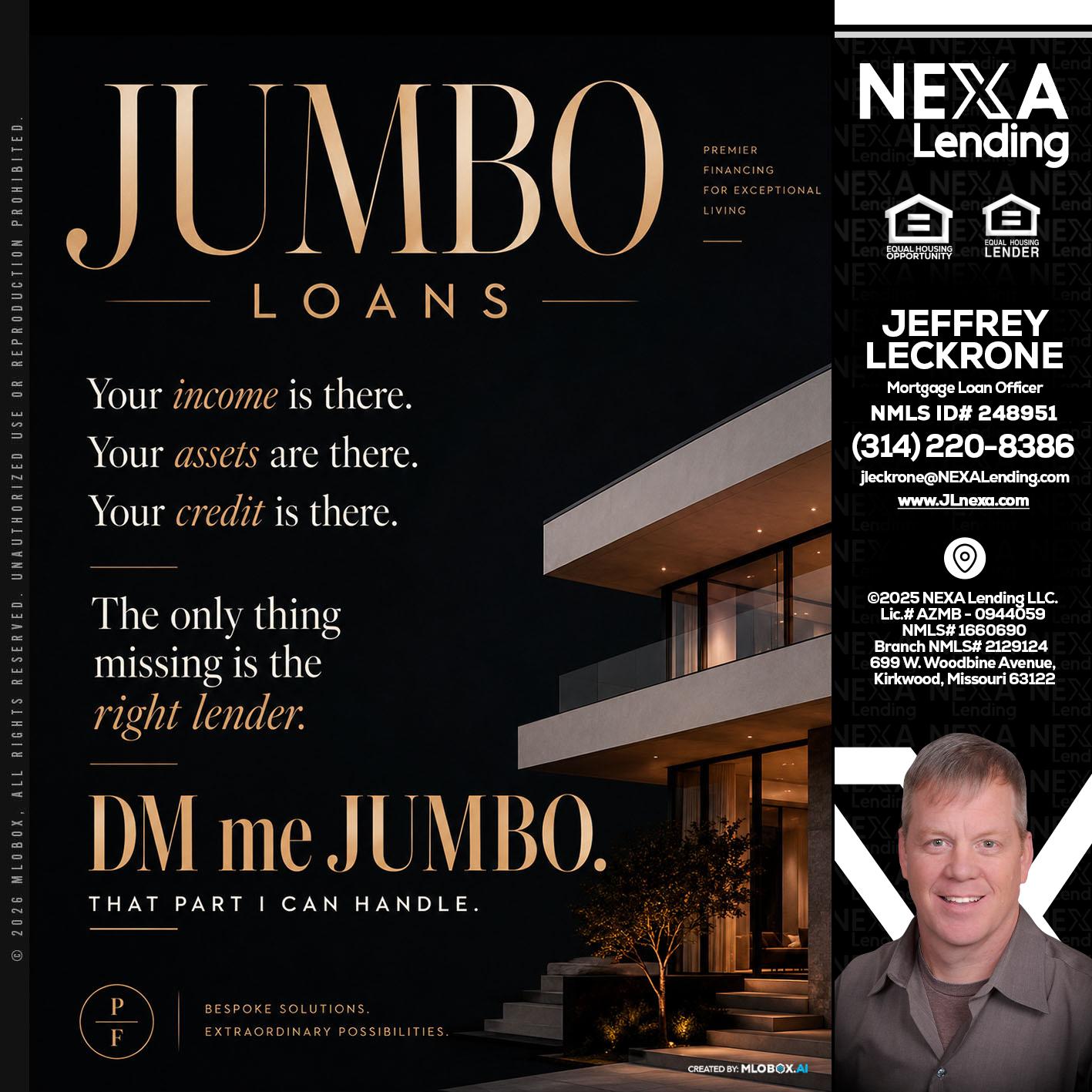 JUMBO LOANS - Jeffrey Leckrone -Mortgage Loan Originator