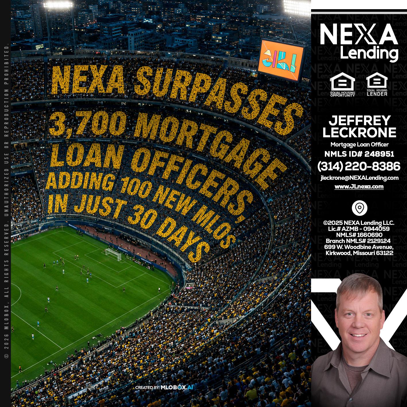 NEXA SURPASSES - Jeffrey Leckrone -Mortgage Loan Originator