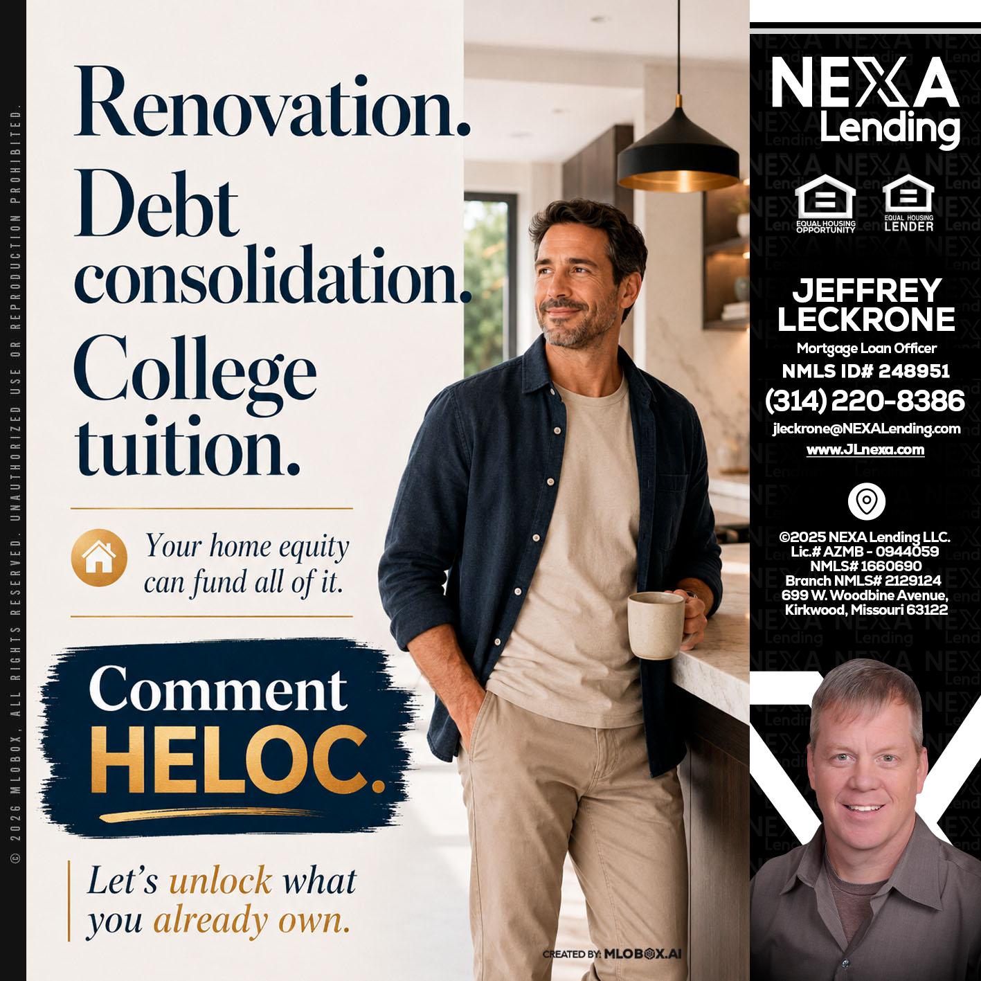 RENOVATION DEBT - Jeffrey Leckrone -Mortgage Loan Originator