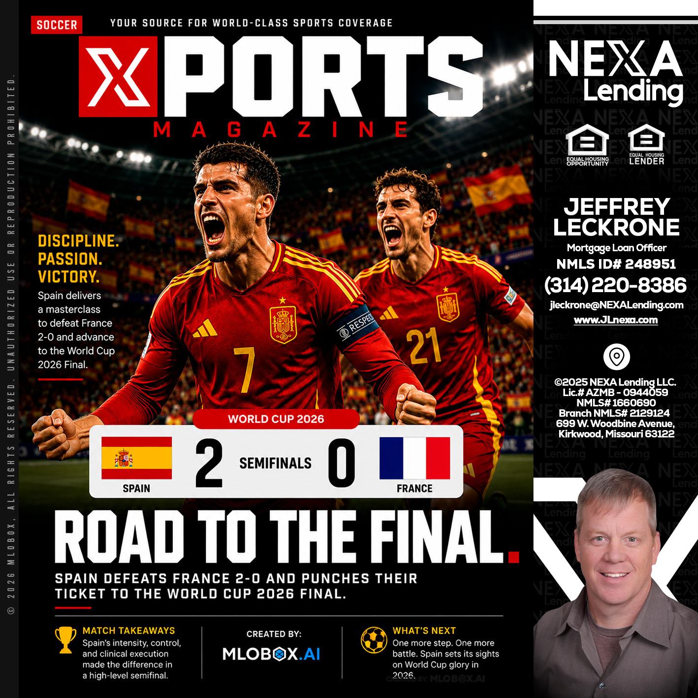 XPORTS WORLD CUP 2026 - Jeffrey Leckrone -Mortgage Loan Originator