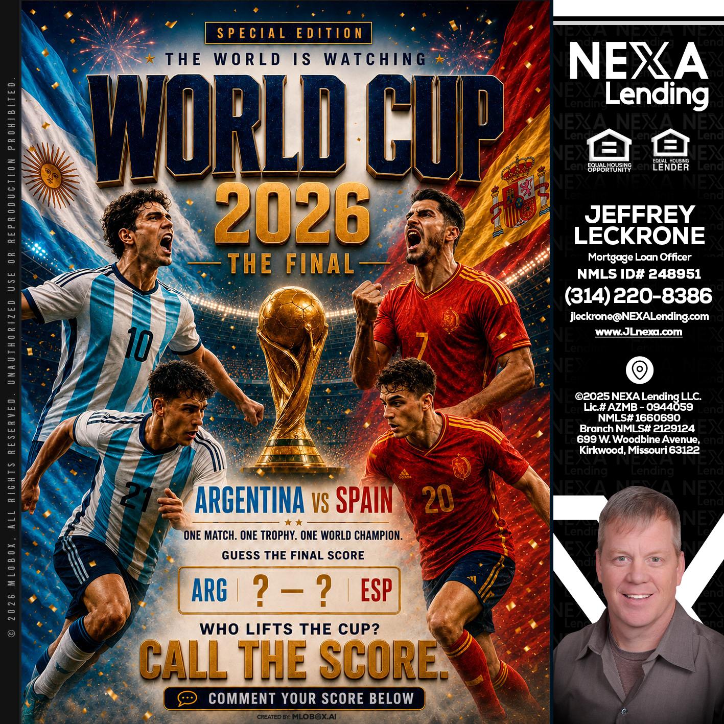 World Cup 2026 finals - Jeffrey Leckrone -Mortgage Loan Originator