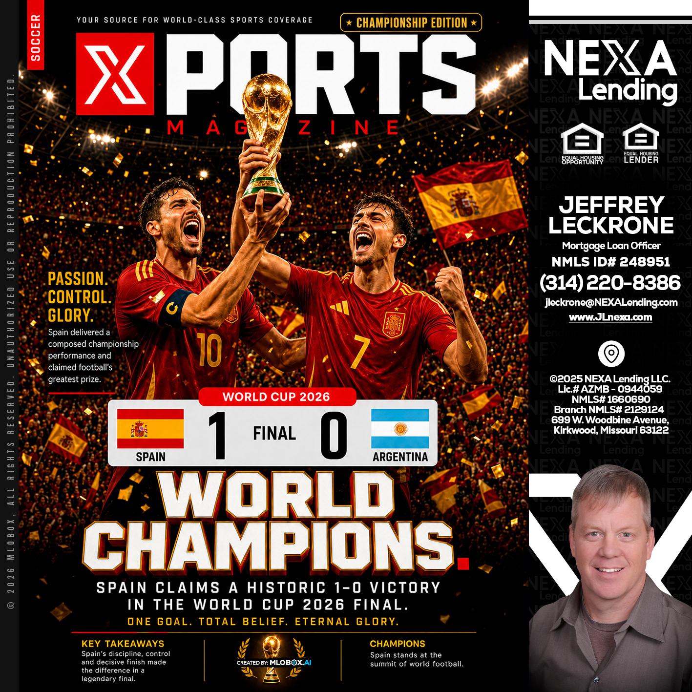 SPAIN CHAMPION - Jeffrey Leckrone -Mortgage Loan Originator