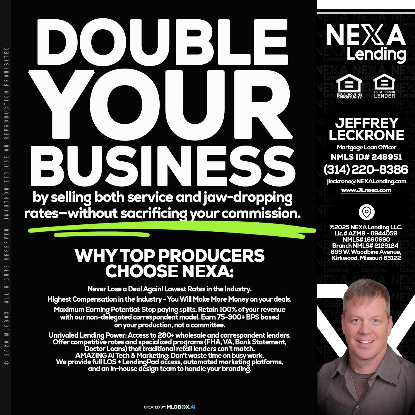 DOUBLE YOUR BUSINESS - Jeffrey Leckrone -Mortgage Loan Originator