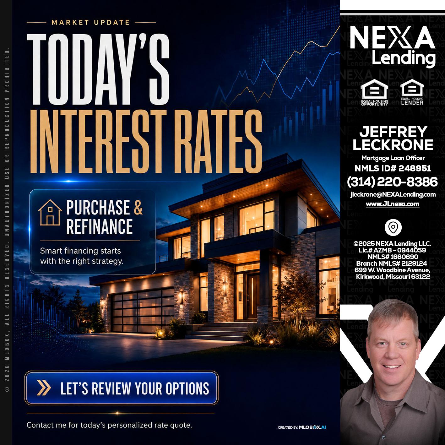 TODAYS RATES - Jeffrey Leckrone -Mortgage Loan Originator