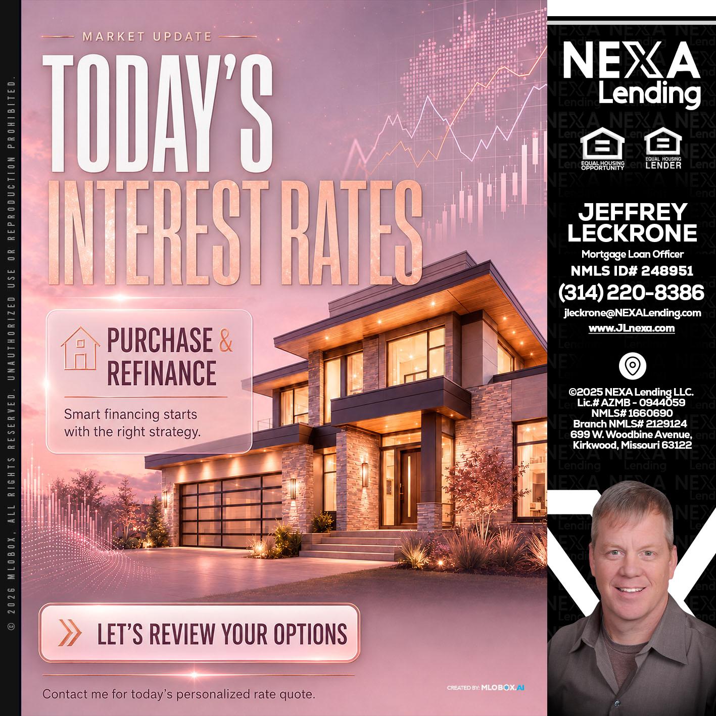 todays interest rates - Jeffrey Leckrone -Mortgage Loan Originator