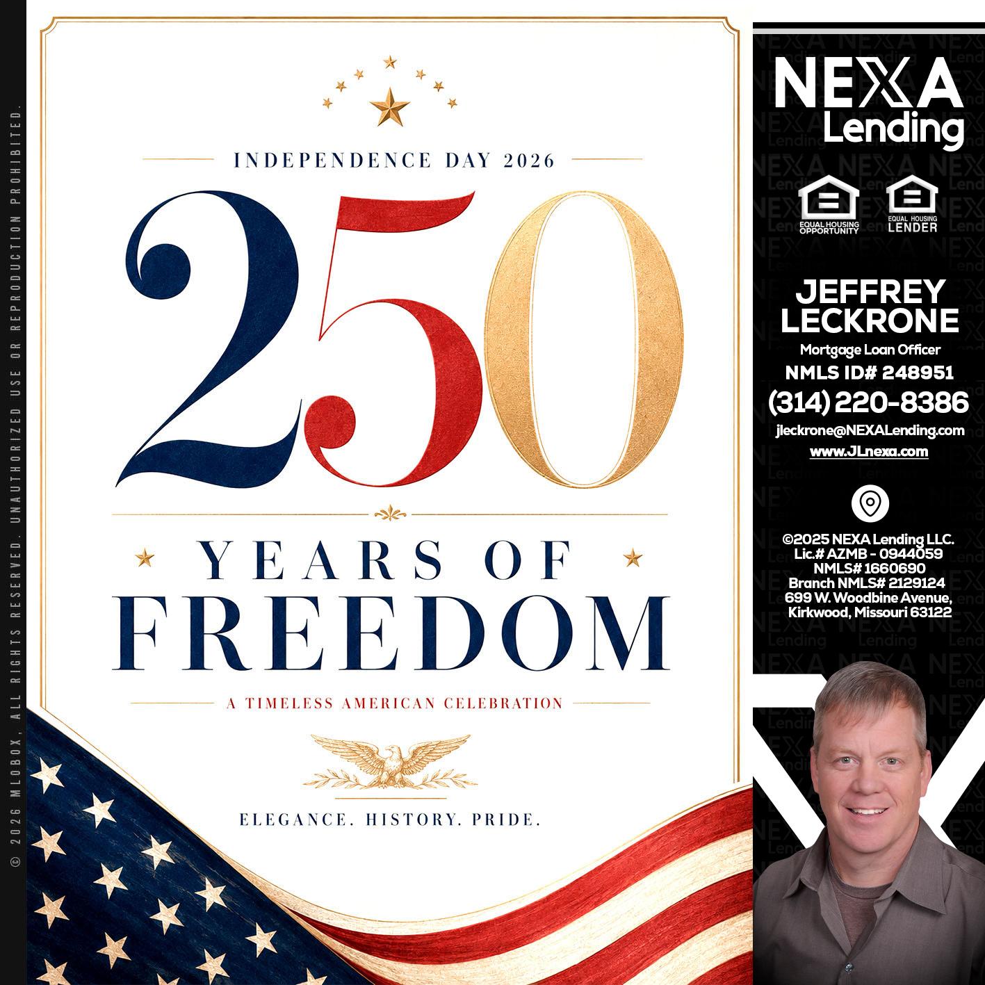 250 YEARS - Jeffrey Leckrone -Mortgage Loan Originator