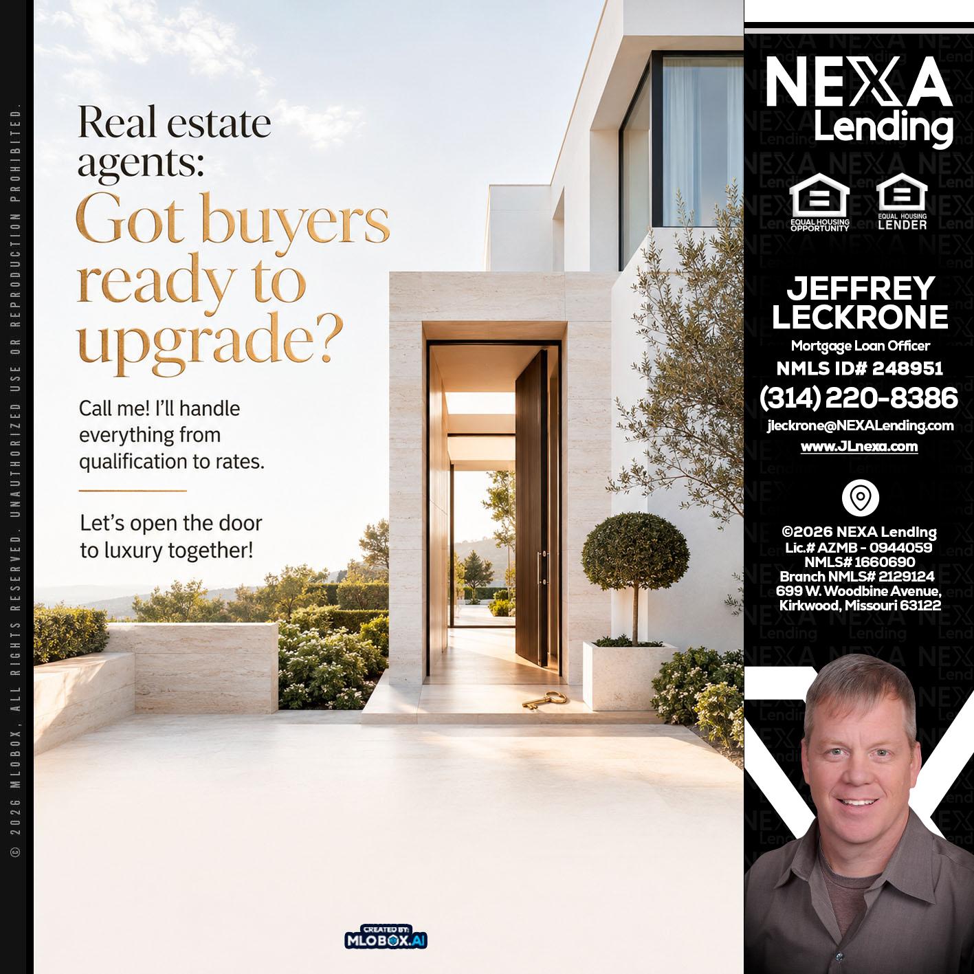 REAL ESTATE AGENTS - Jeffrey Leckrone -Mortgage Loan Originator