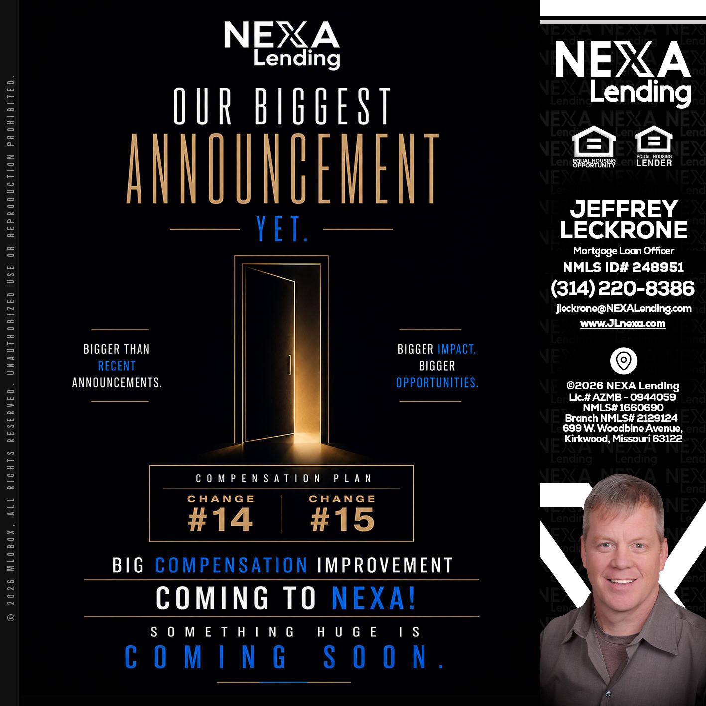 ANNOUNCEMENT - Jeffrey Leckrone -Mortgage Loan Originator