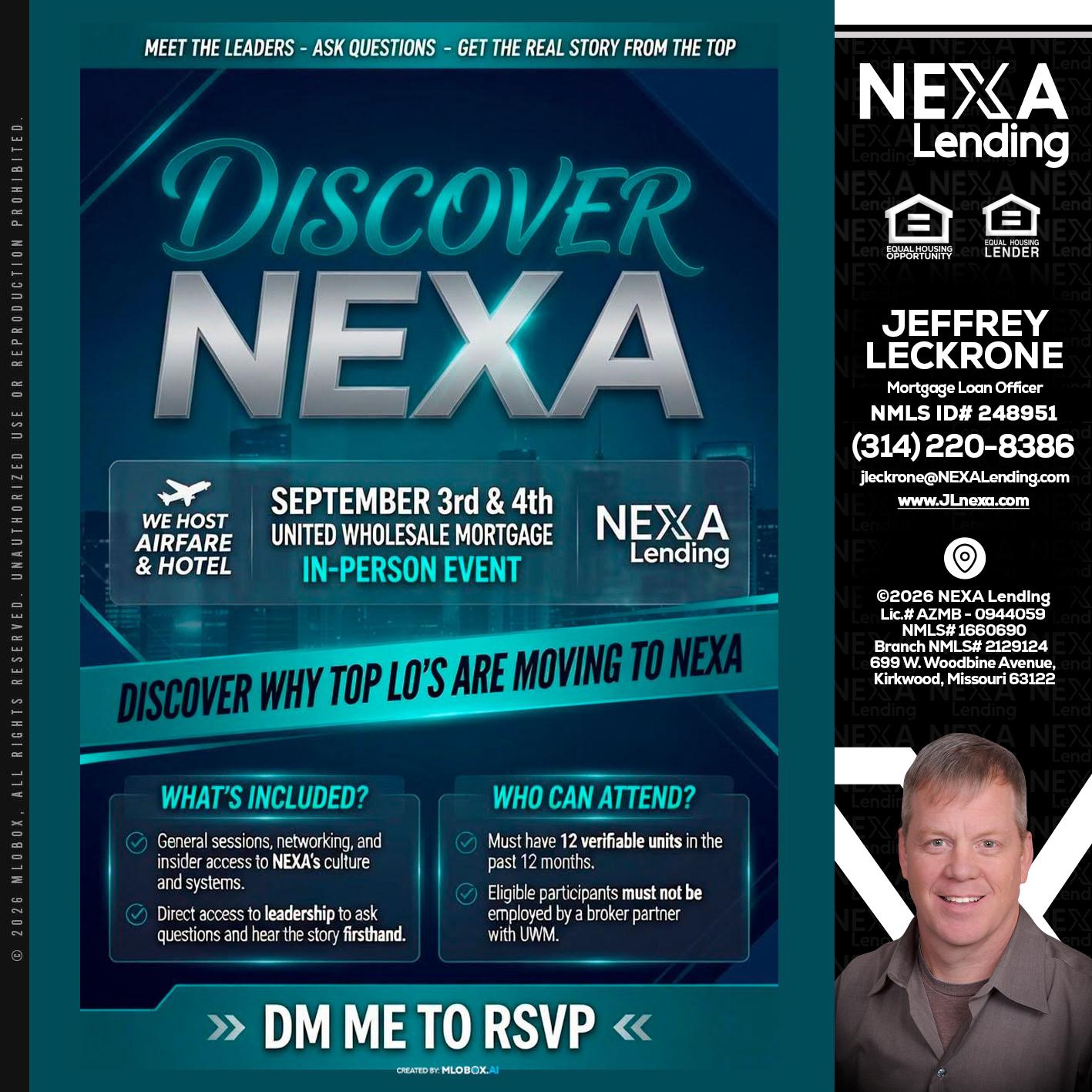 DISCOVER NEXA - Jeffrey Leckrone -Mortgage Loan Originator