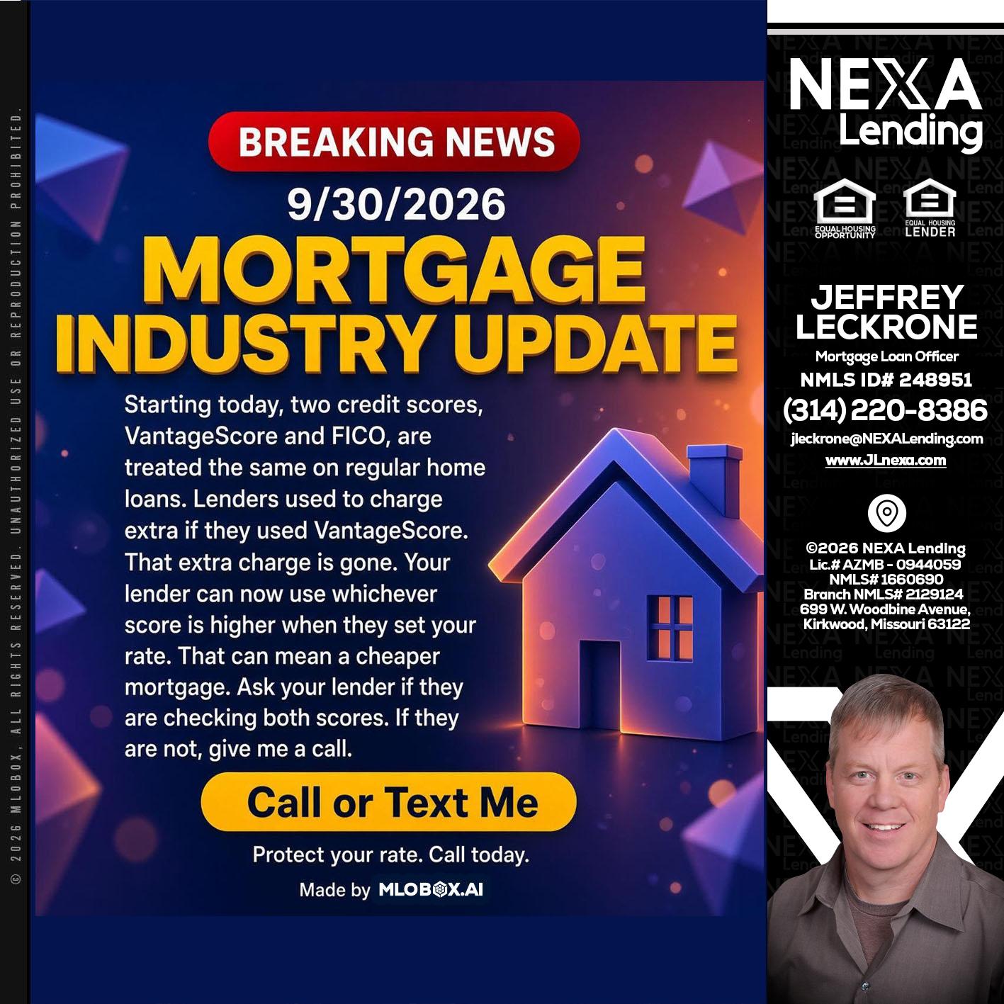 BREAKING NEWS - Jeffrey Leckrone -Mortgage Loan Originator