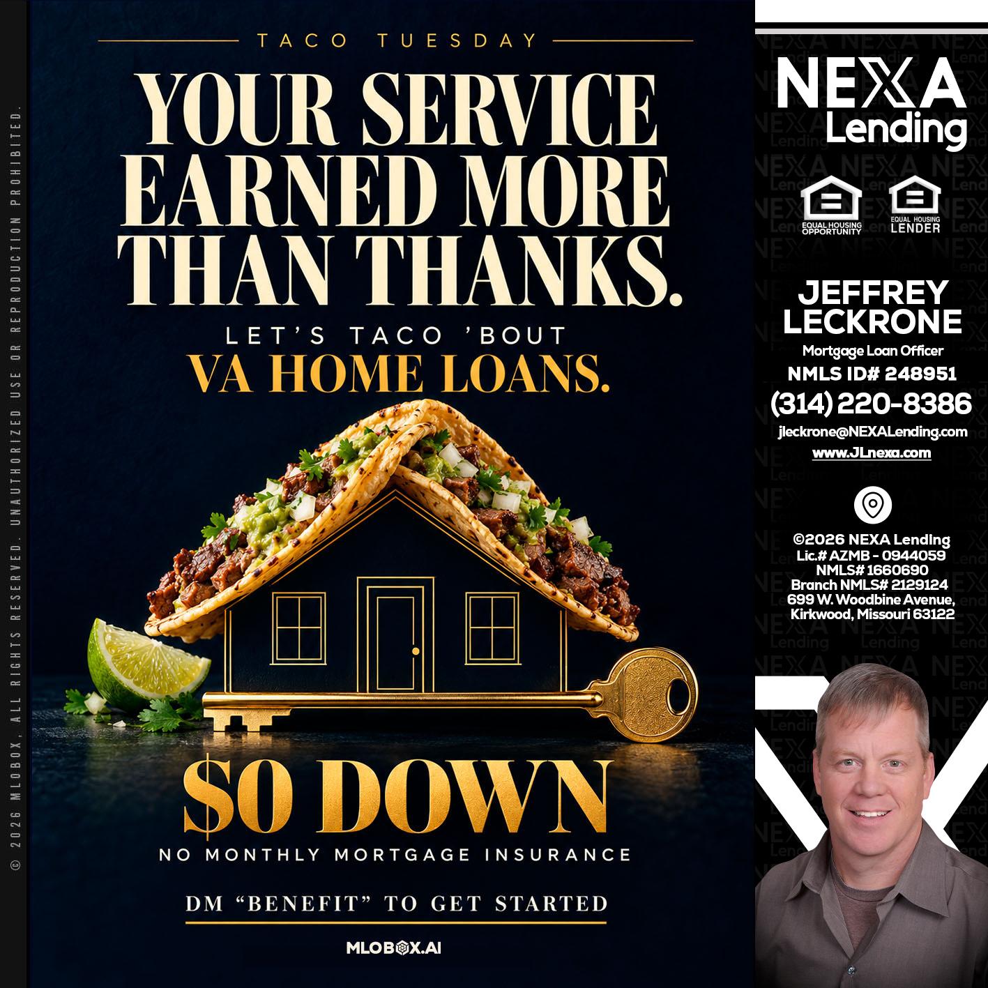 TACO TUESDAY - Jeffrey Leckrone -Mortgage Loan Originator