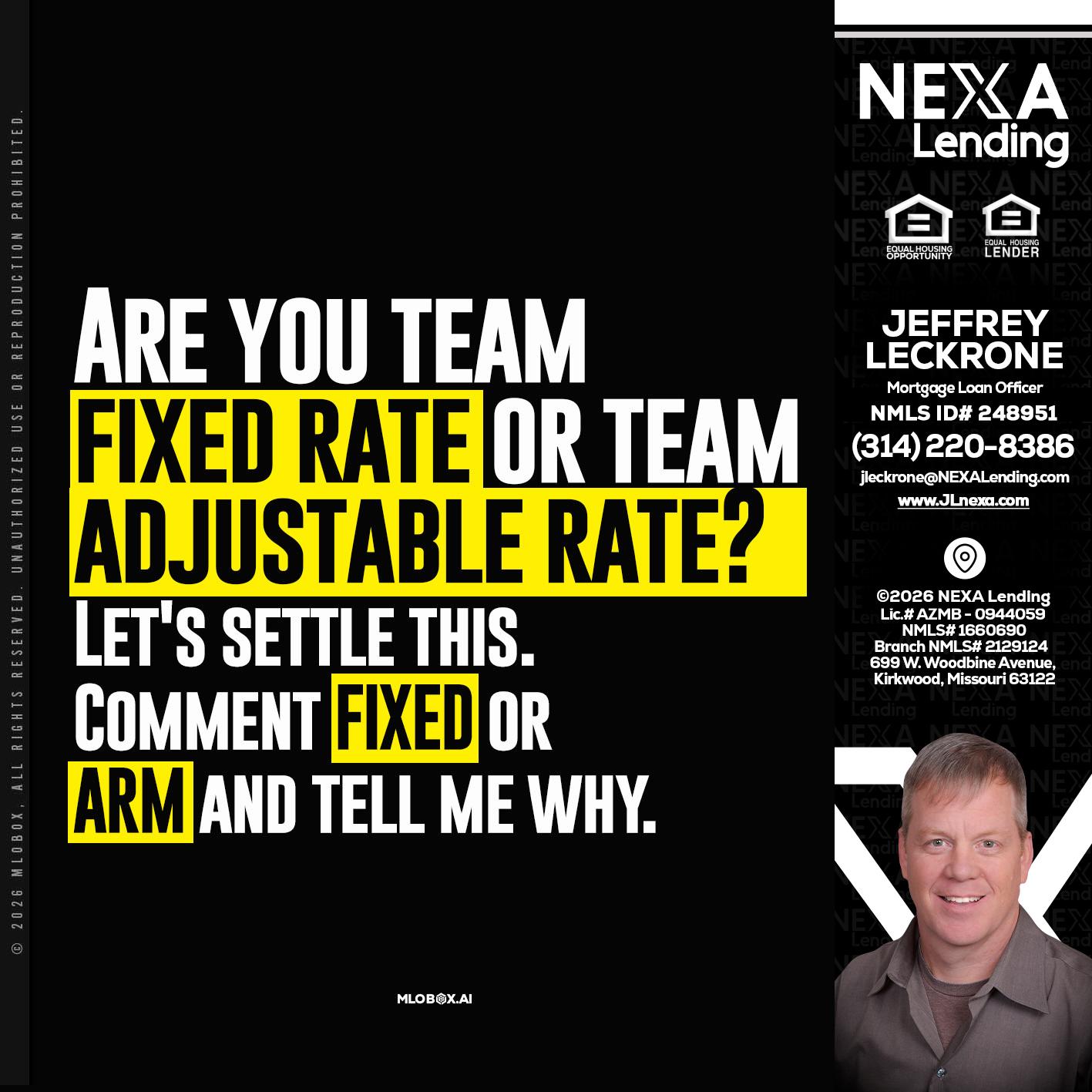 ARE YOU TEAM - Jeffrey Leckrone -Mortgage Loan Originator